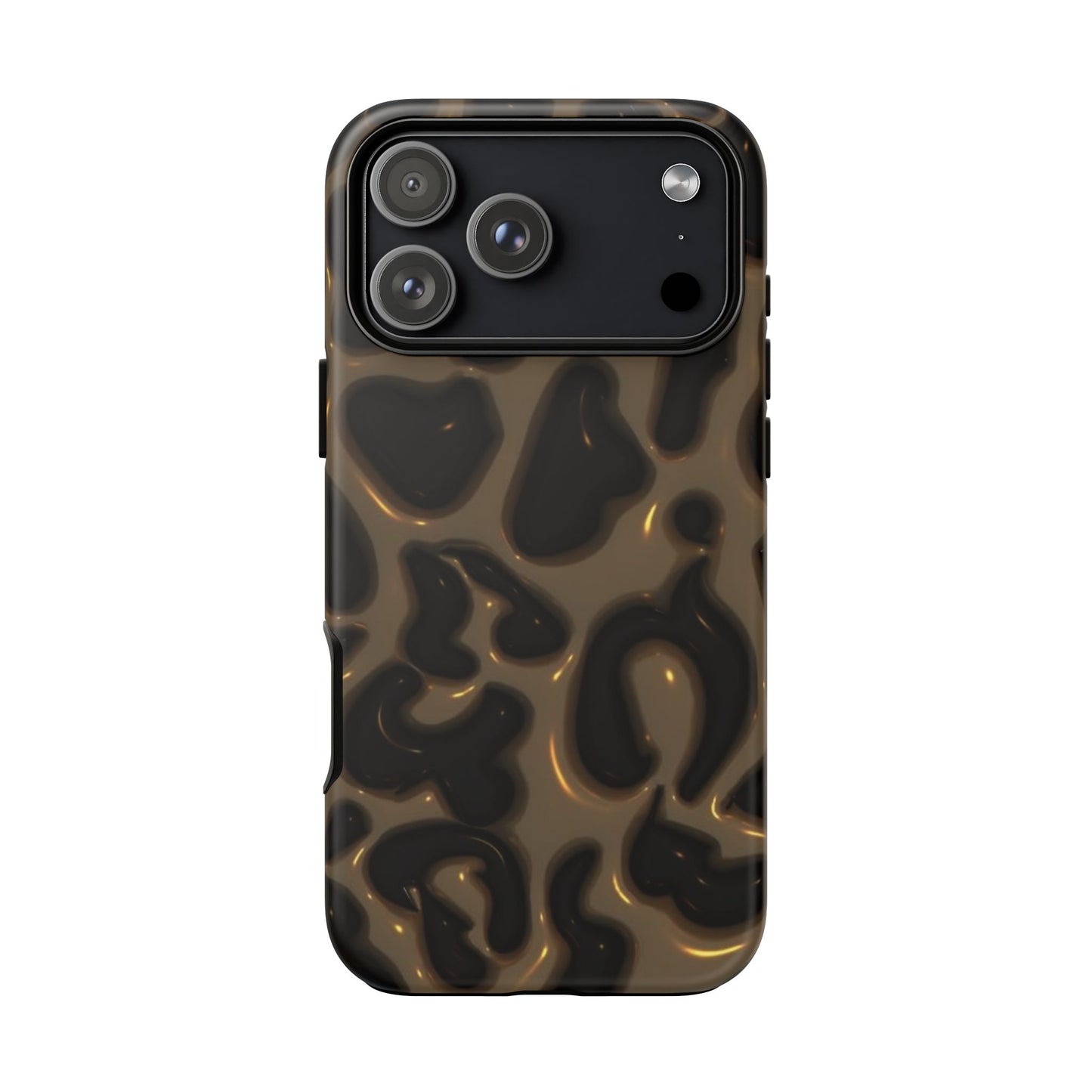 Leopard Gloss Tough Phone Case — Durable Protective iPhone Cover with Glossy Brown Animal Print