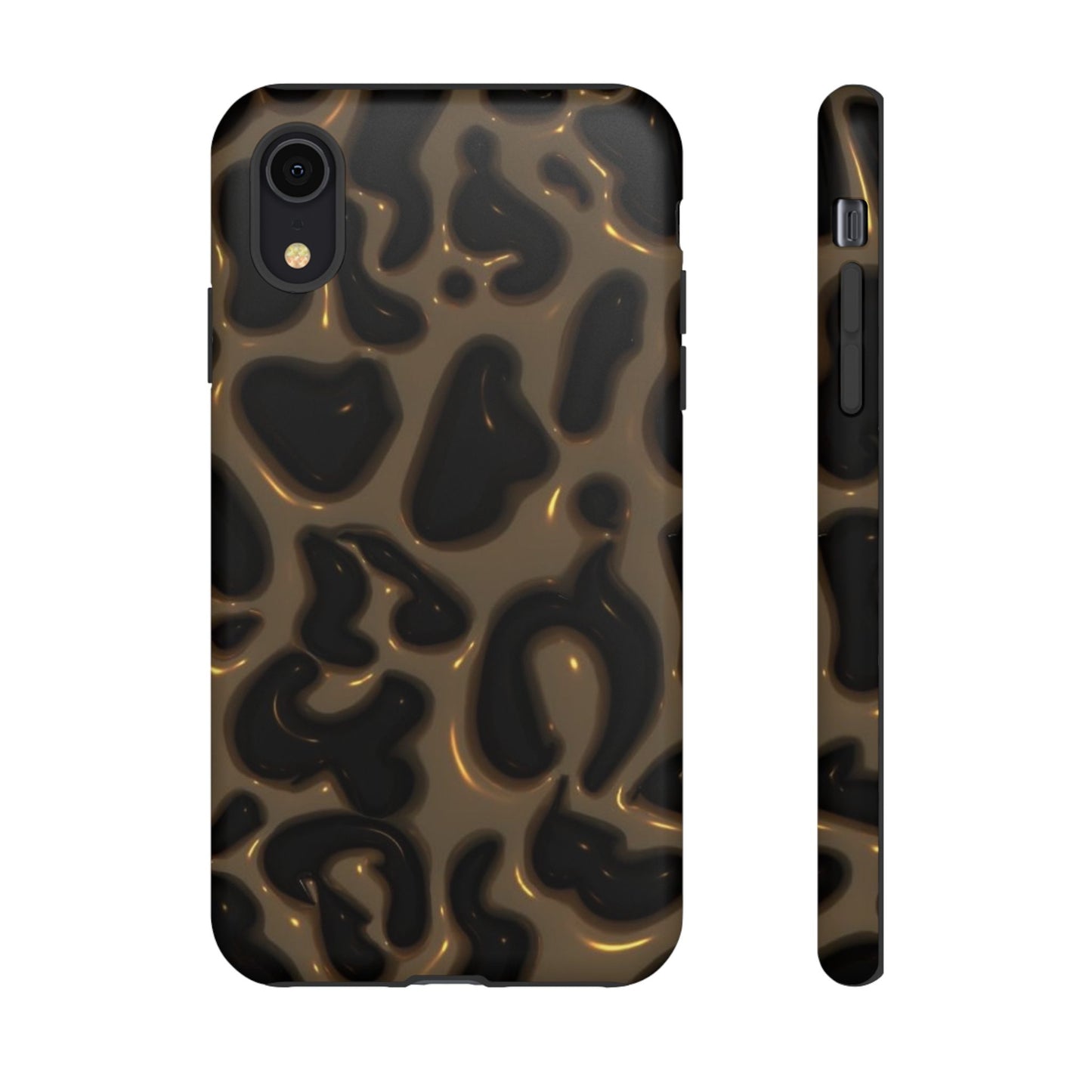 Leopard Gloss Tough Phone Case — Durable Protective iPhone Cover with Glossy Brown Animal Print