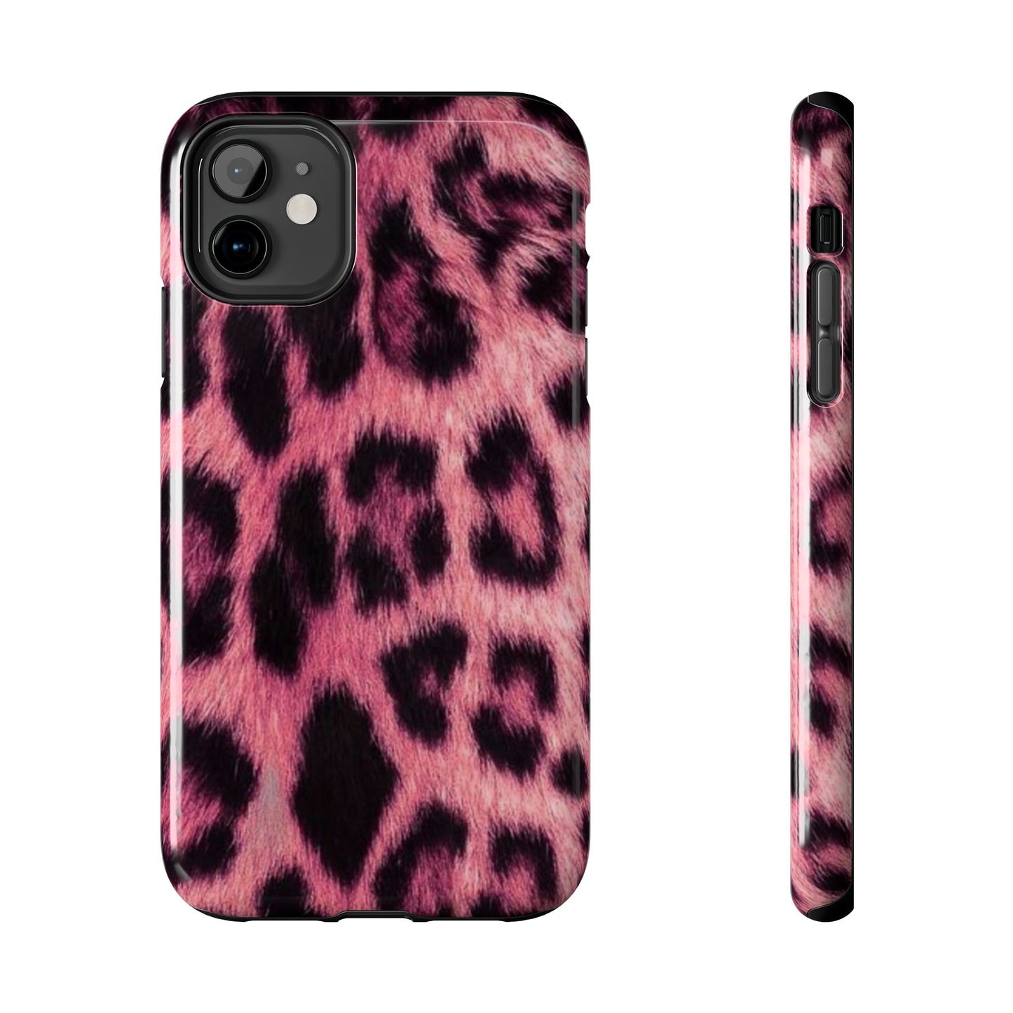 Pink Leopard Print Tough Phone Case - Stylish & Durable Protection