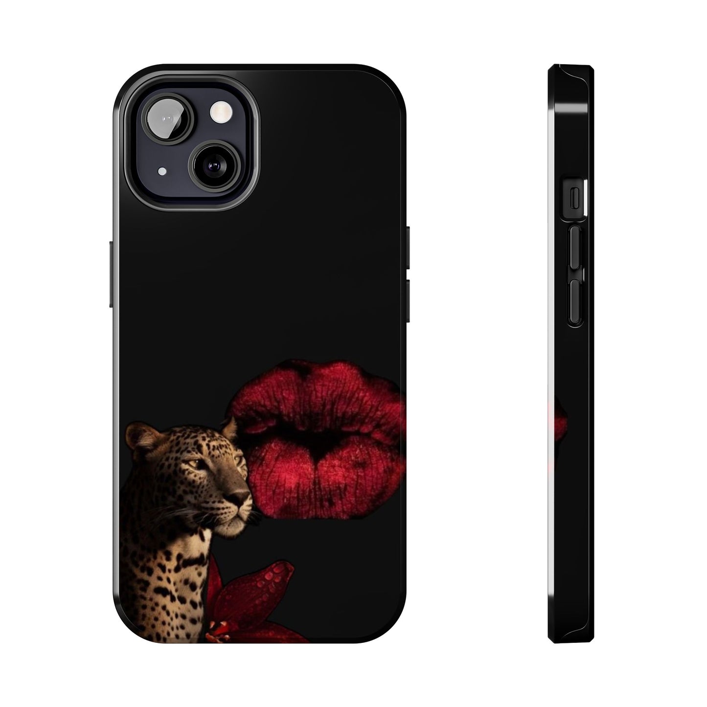 Wild Kiss Tough Phone Case - Stylish Leopard Design for Animal Lovers