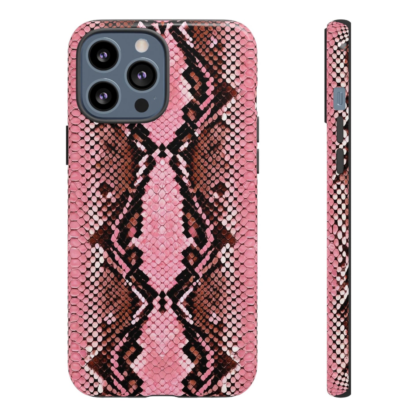 Pink Snake Skin Tough Phone Case — Protective Stylish iPhone Cover