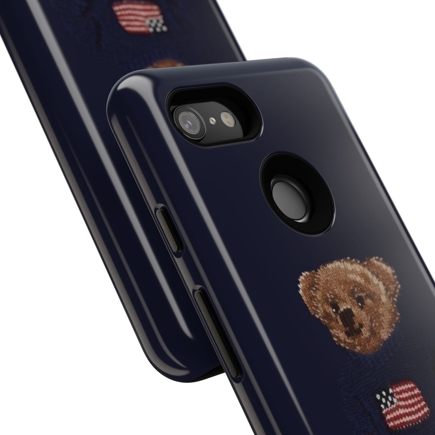 Patriotic Polo Bear Phone Case — Navy Protective Tough Case