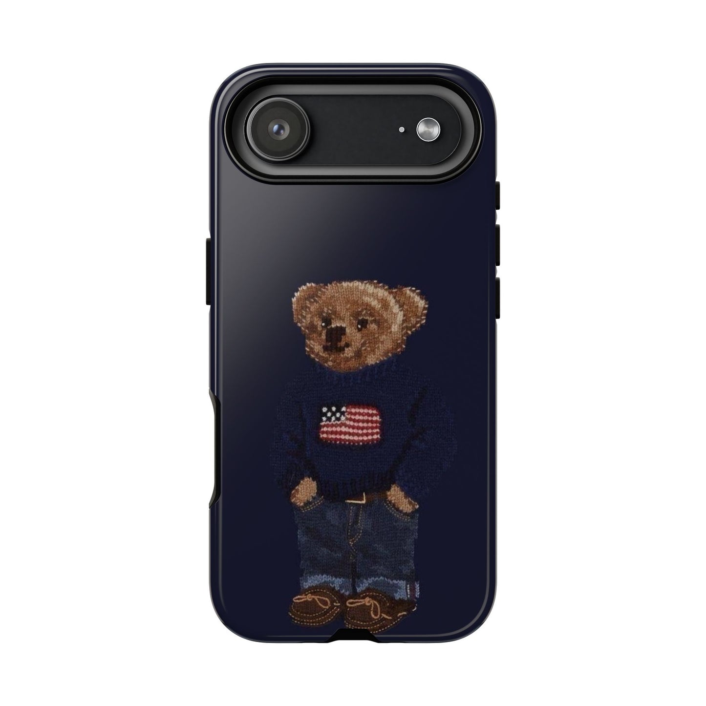 Patriotic Polo Bear Phone Case — Navy Protective Tough Case