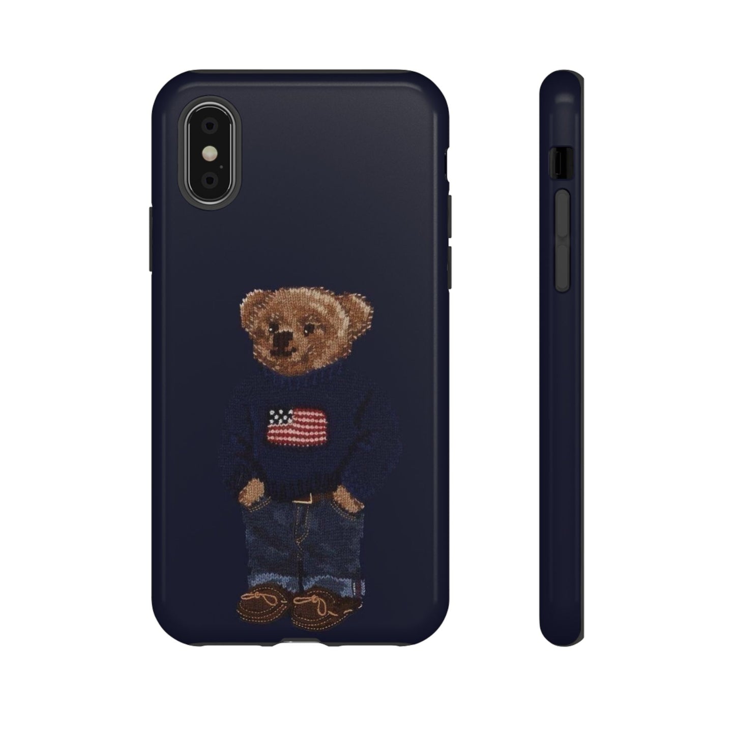 Patriotic Polo Bear Phone Case — Navy Protective Tough Case