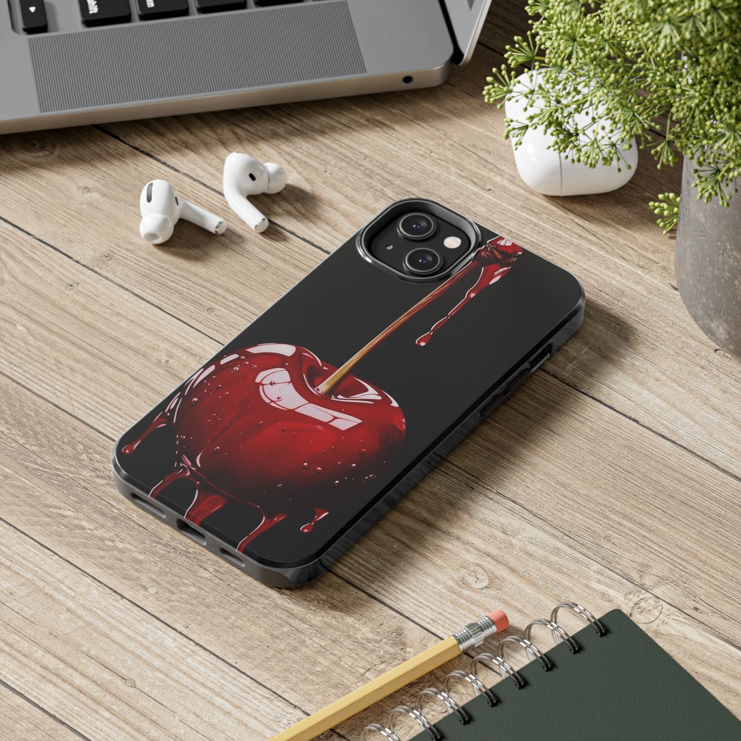 Dripping Cherry Tough Phone Case - Stylish Protection for Your Device