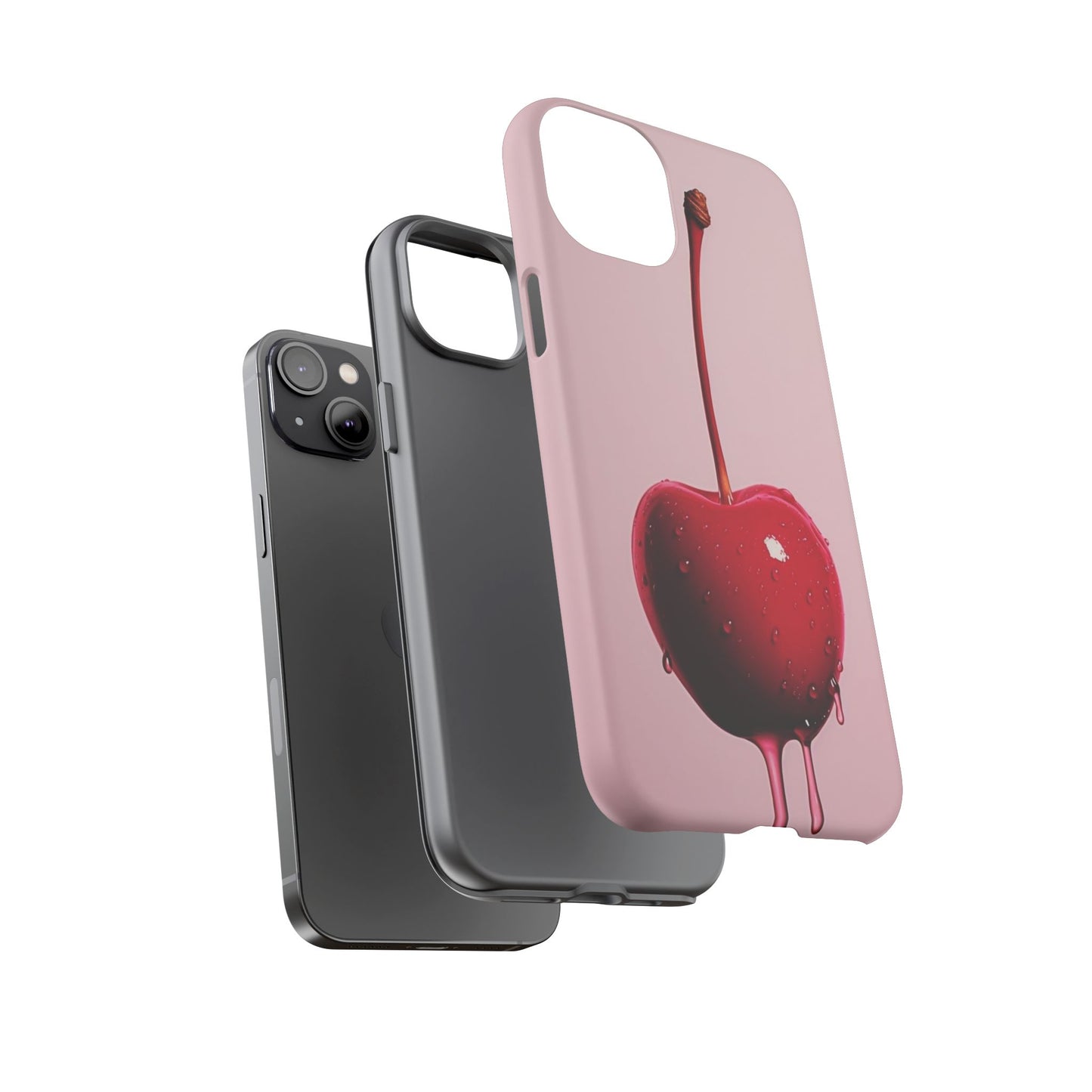 Cherry Drip Phone Case, Tough Phone Cover, Cute Cherry Accessory, Trendy Mobile Case, Kawaii Phone Case, Gift for Her