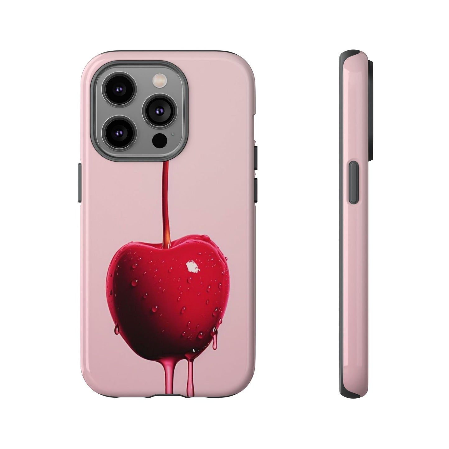 Cherry Drip Phone Case, Tough Phone Cover, Cute Cherry Accessory, Trendy Mobile Case, Kawaii Phone Case, Gift for Her