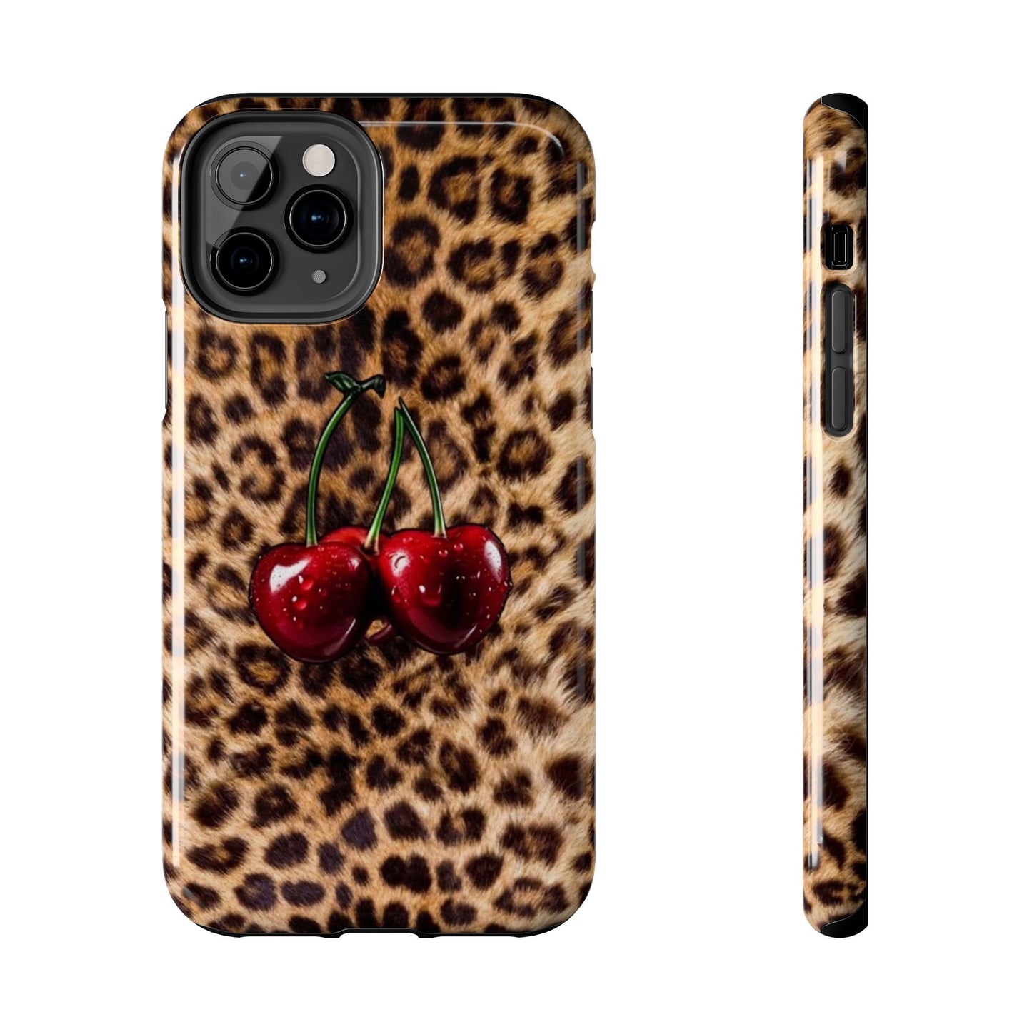 Wild Cherry Leopard Tough Phone Case - Stylish and Durable Protection