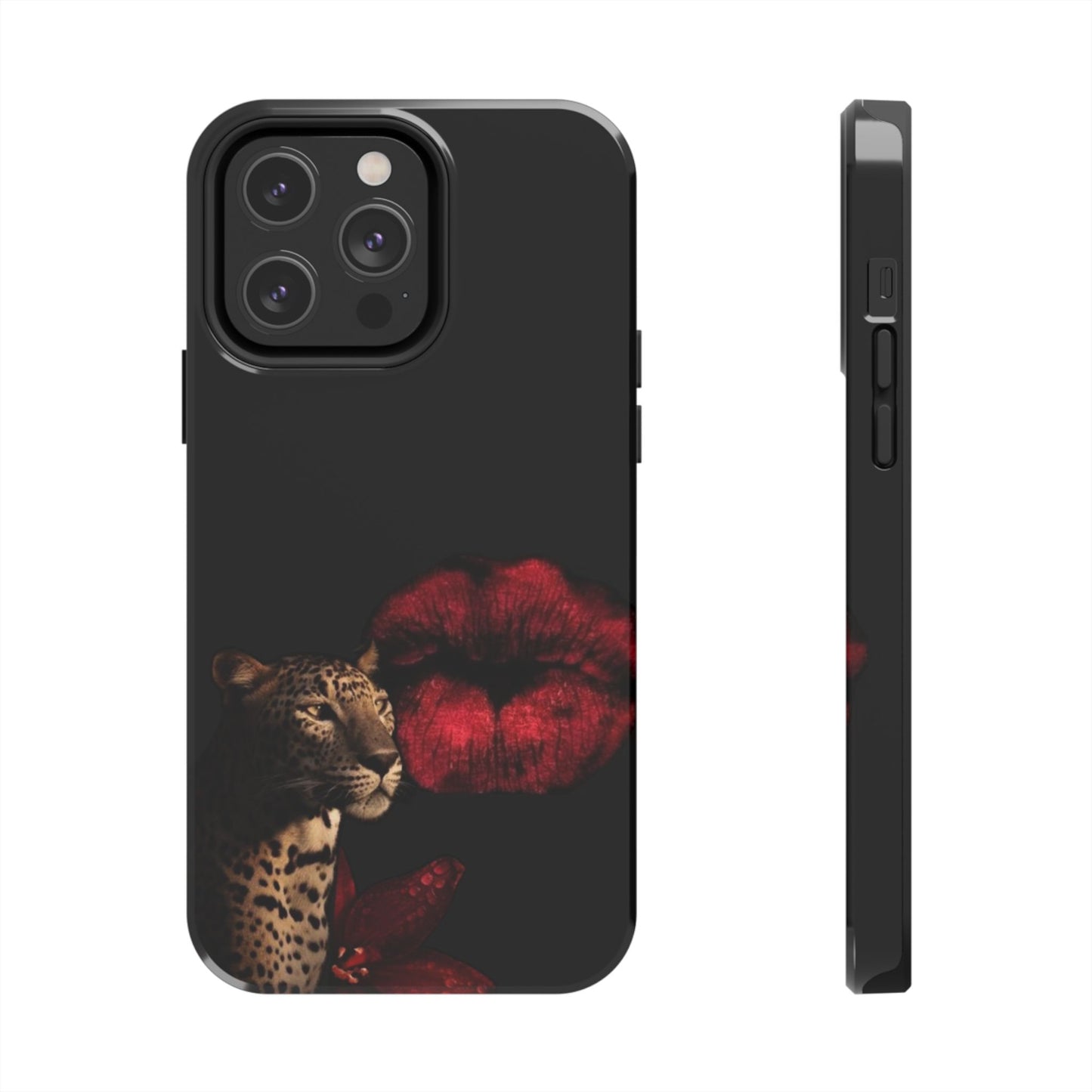 Wild Kiss Tough Phone Case - Stylish Leopard Design for Animal Lovers