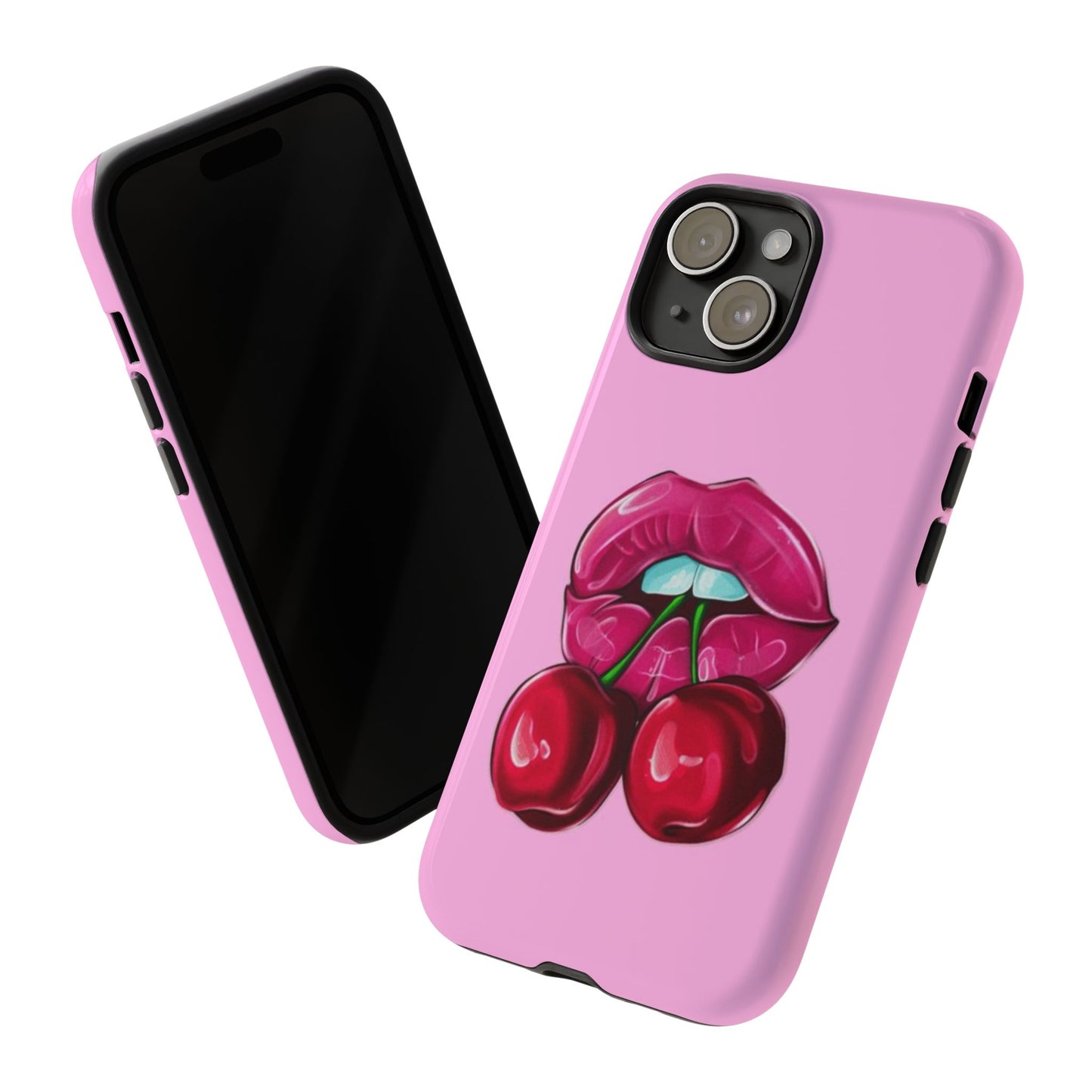 Stylish Phone Case with Cherry Kiss Design, Cute Gift for Her, Trendy Mobile Accessory, Perfect for Birthdays, Valentine's Day, Everyday Use