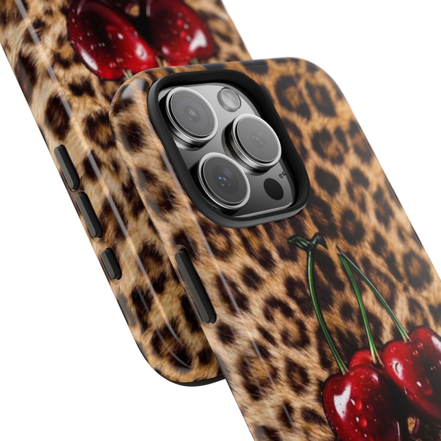 Wild Cherry Leopard Tough Phone Case - Stylish and Durable Protection