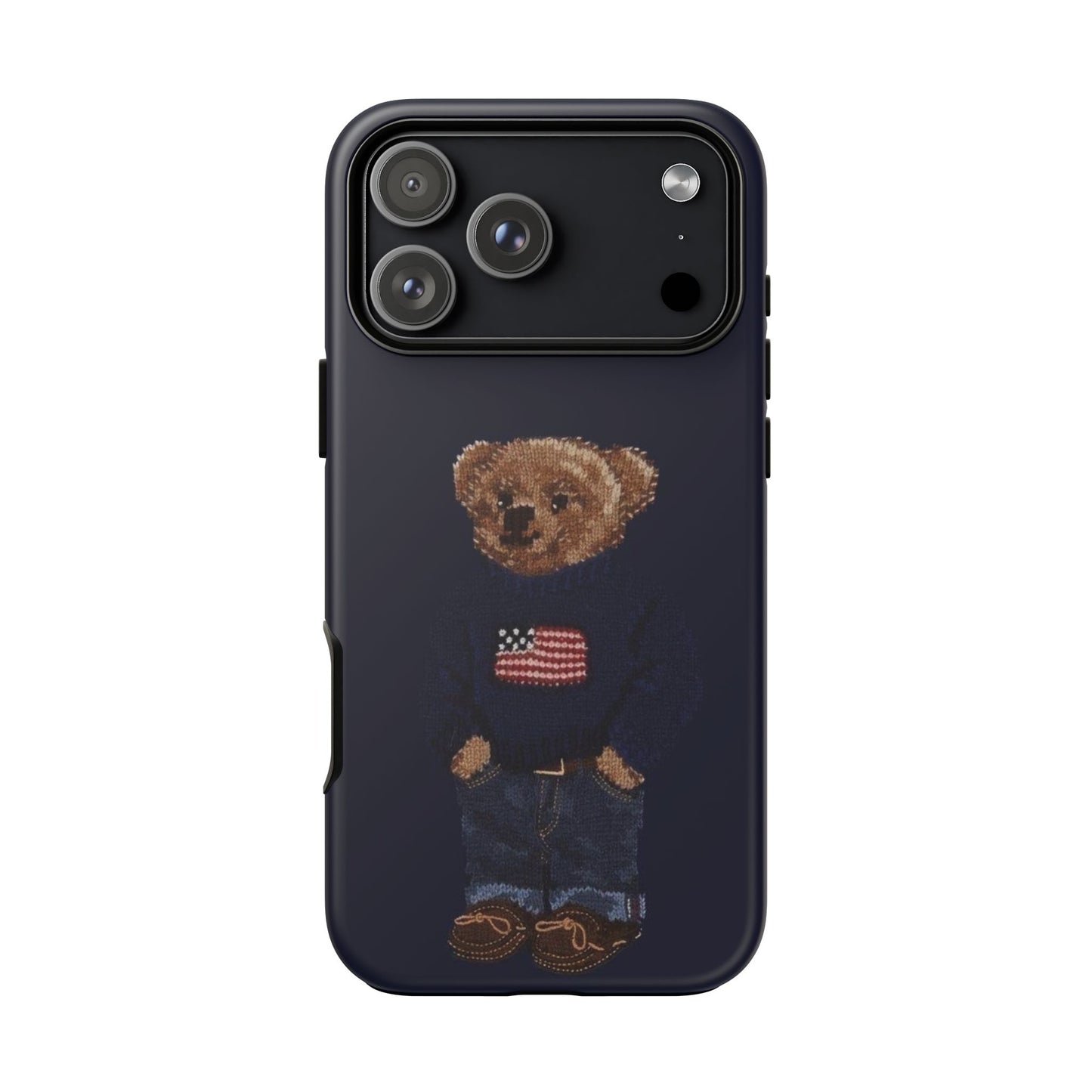 Patriotic Polo Bear Phone Case — Navy Protective Tough Case