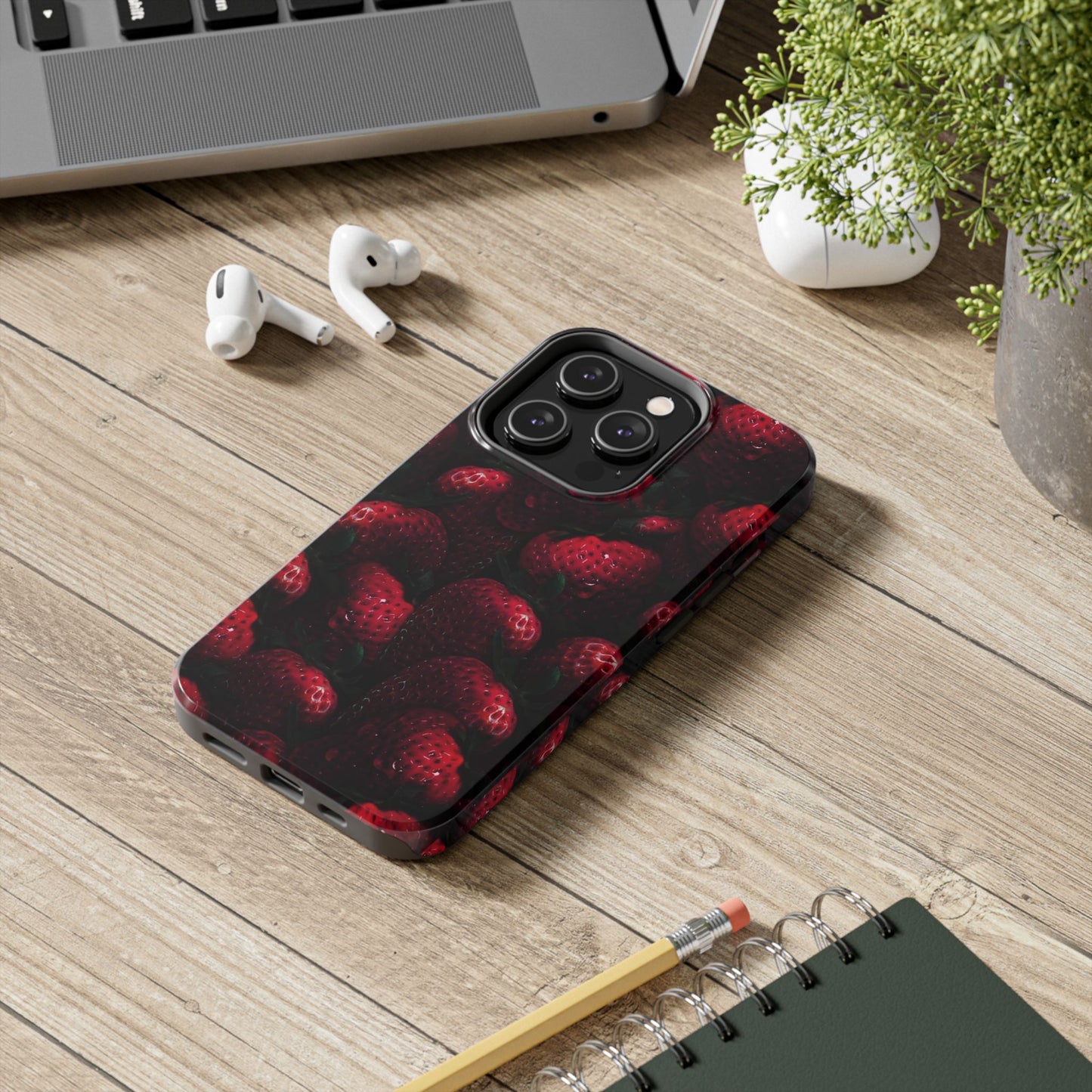 Berry Burst Tough Phone Case - Durable Protection with Strawberry Design