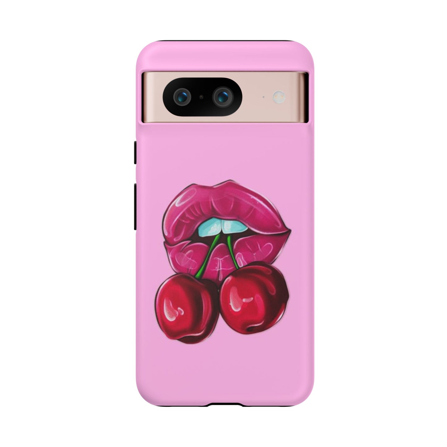 Stylish Phone Case with Cherry Kiss Design, Cute Gift for Her, Trendy Mobile Accessory, Perfect for Birthdays, Valentine's Day, Everyday Use