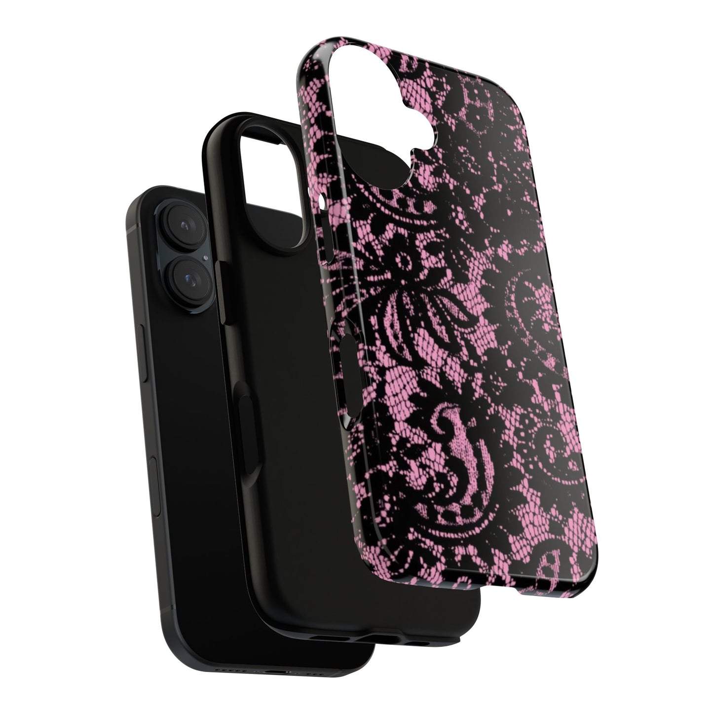 Phone Case — Pink Lace Floral Tough Protective Case