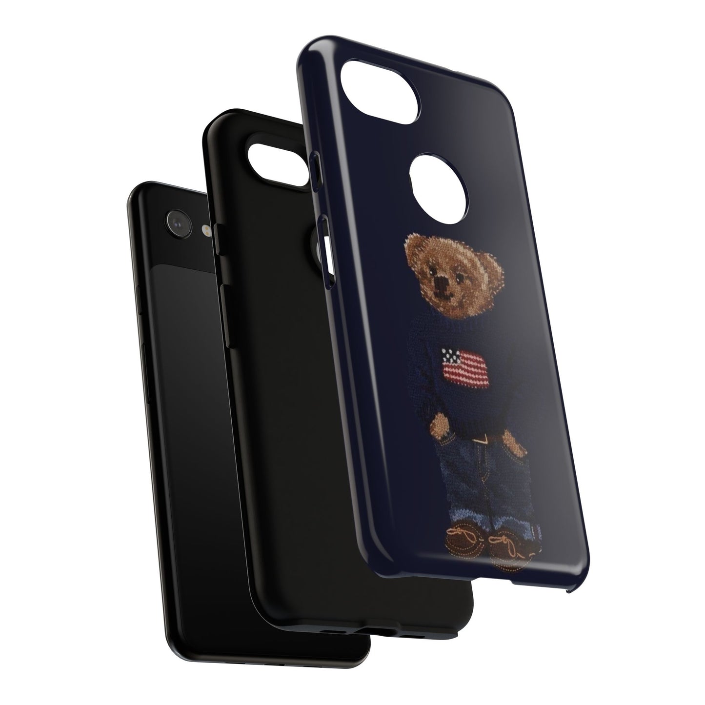 Patriotic Polo Bear Phone Case — Navy Protective Tough Case