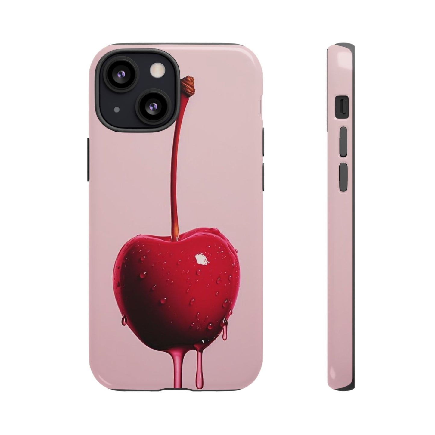 Cherry Drip Phone Case, Tough Phone Cover, Cute Cherry Accessory, Trendy Mobile Case, Kawaii Phone Case, Gift for Her