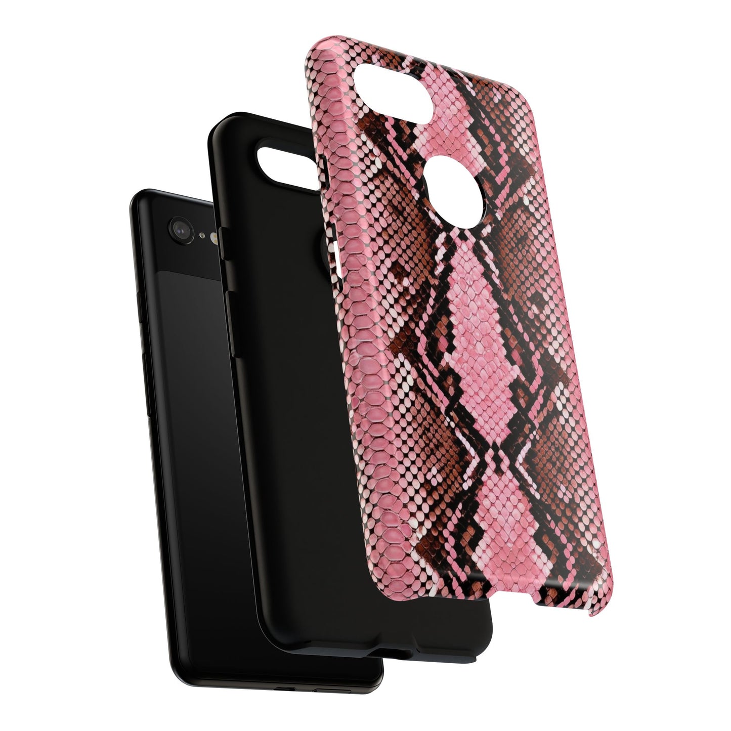 Pink Snake Skin Tough Phone Case — Protective Stylish iPhone Cover