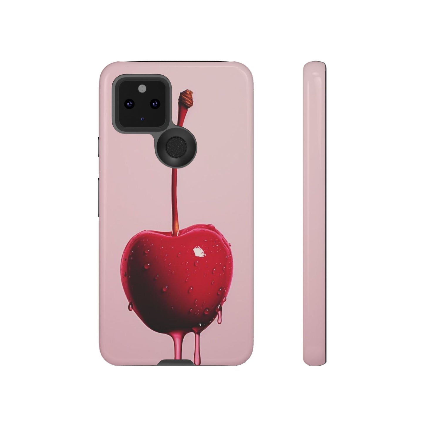 Cherry Drip Phone Case, Tough Phone Cover, Cute Cherry Accessory, Trendy Mobile Case, Kawaii Phone Case, Gift for Her