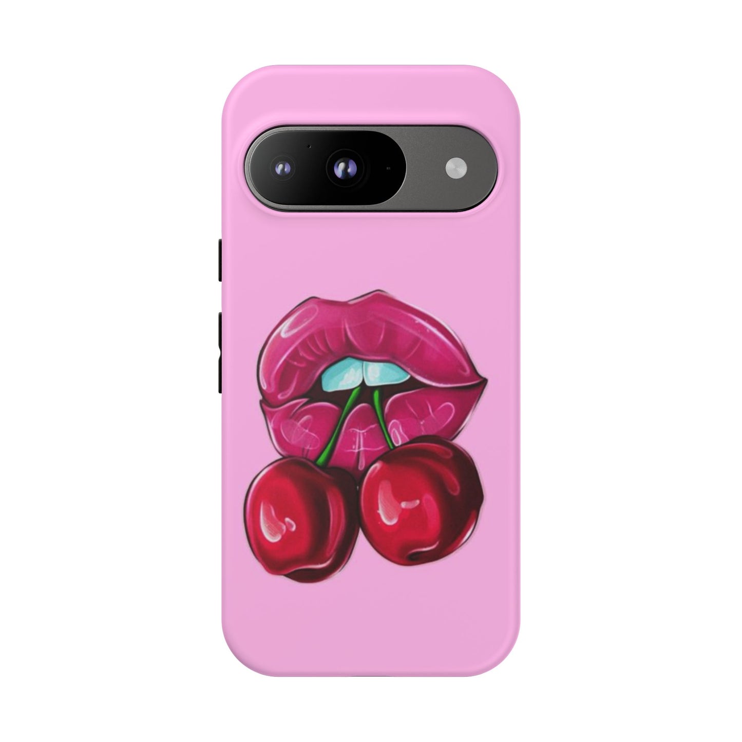 Stylish Phone Case with Cherry Kiss Design, Cute Gift for Her, Trendy Mobile Accessory, Perfect for Birthdays, Valentine's Day, Everyday Use