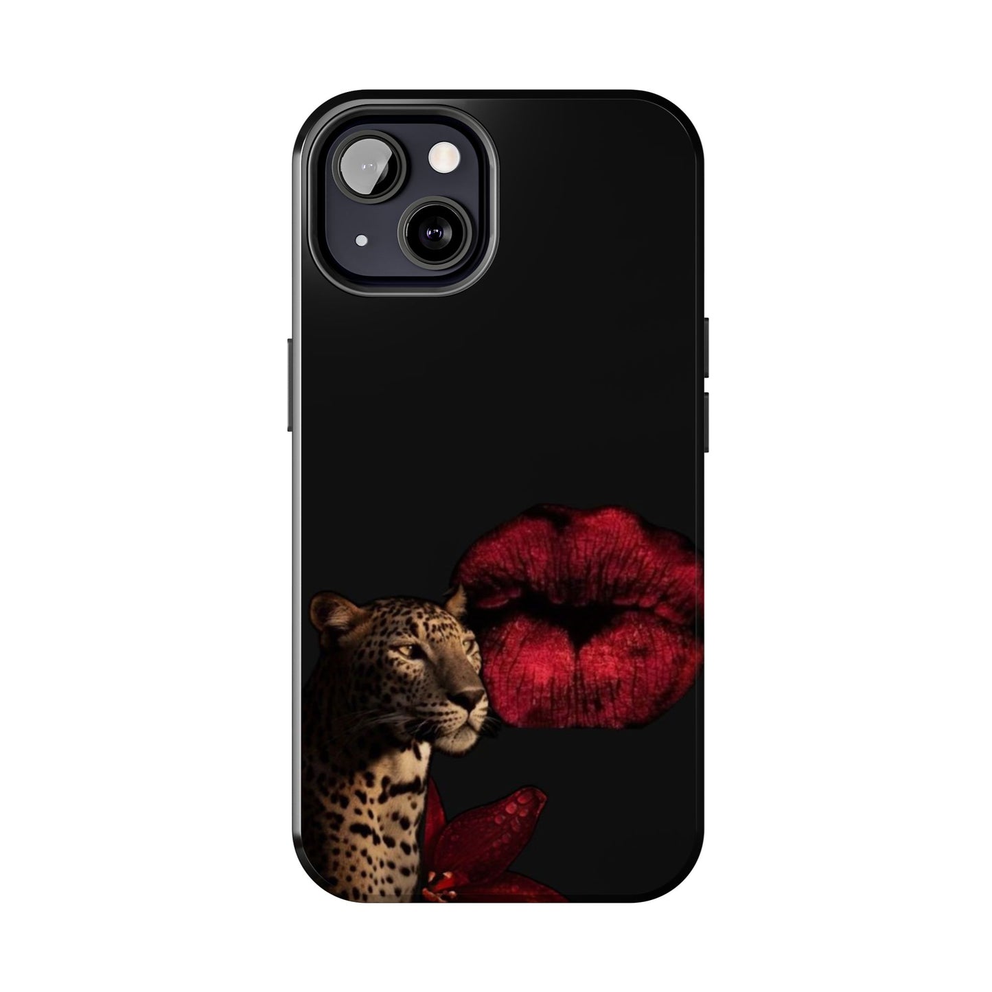 Wild Kiss Tough Phone Case - Stylish Leopard Design for Animal Lovers