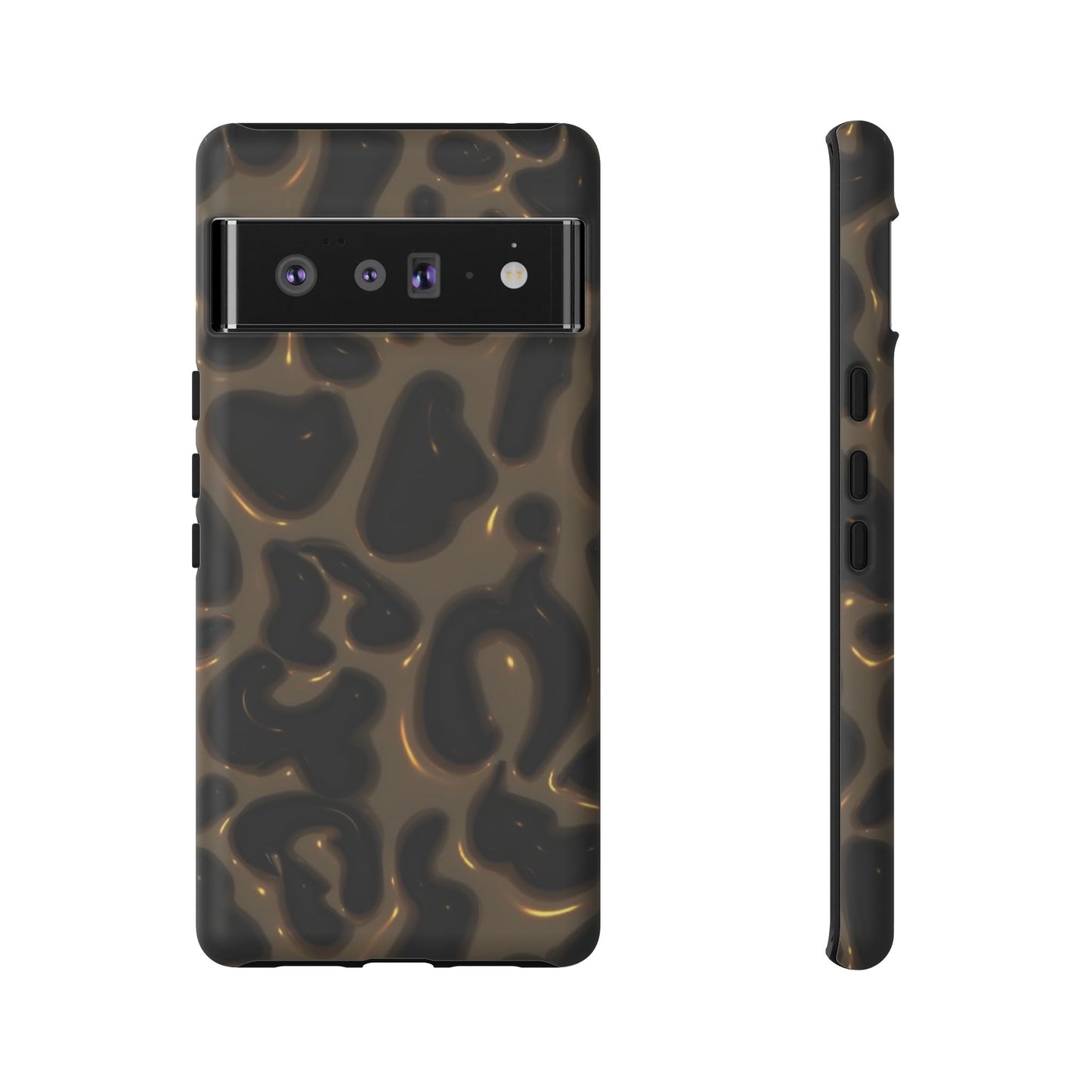 Leopard Gloss Tough Phone Case — Durable Protective iPhone Cover with Glossy Brown Animal Print