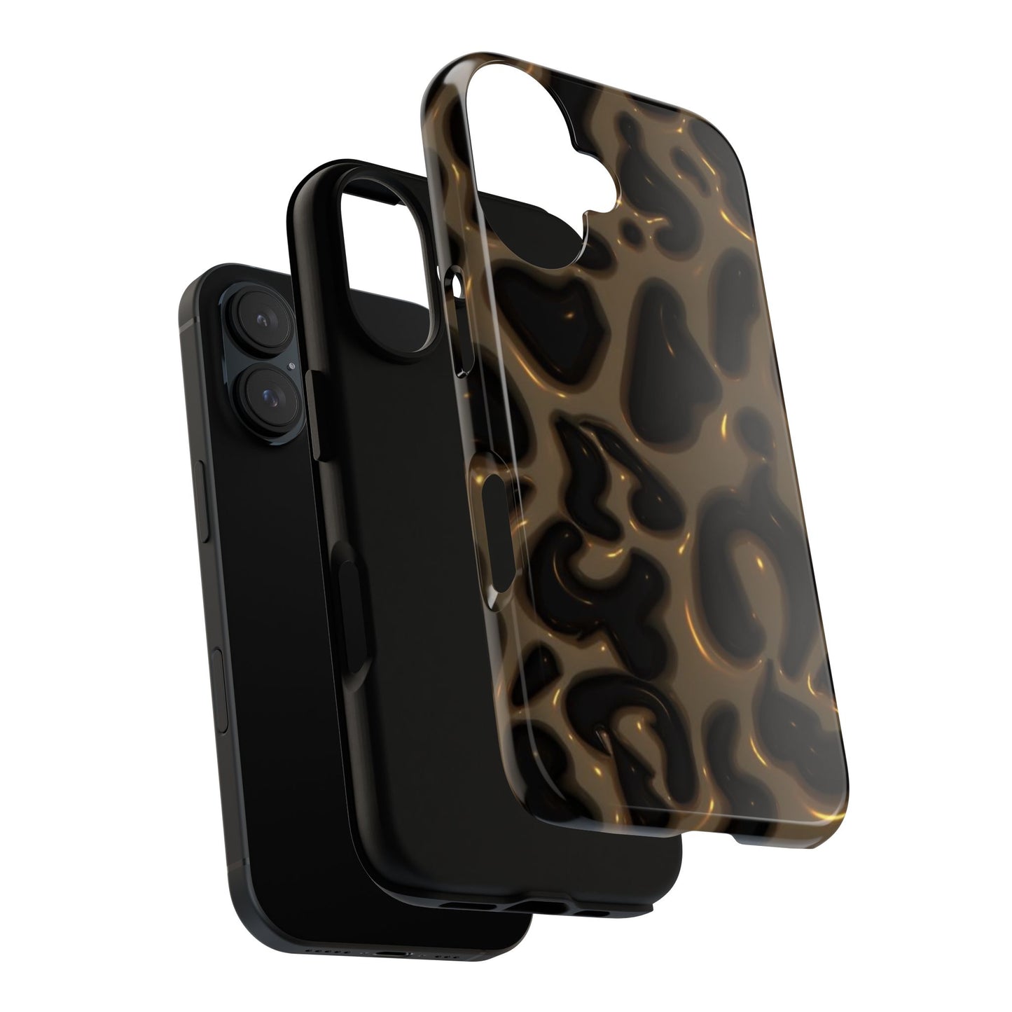 Leopard Gloss Tough Phone Case — Durable Protective iPhone Cover with Glossy Brown Animal Print