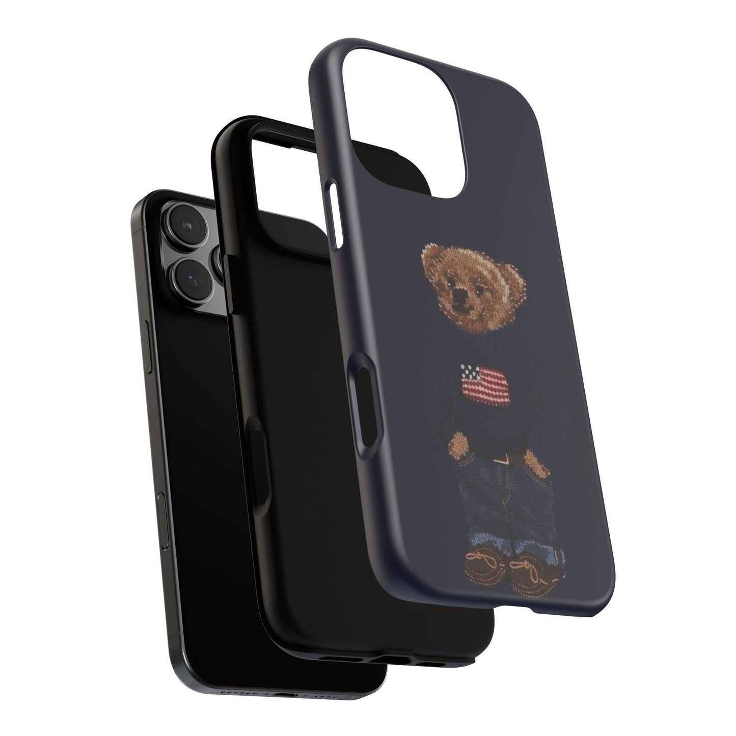 Patriotic Polo Bear Phone Case — Navy Protective Tough Case