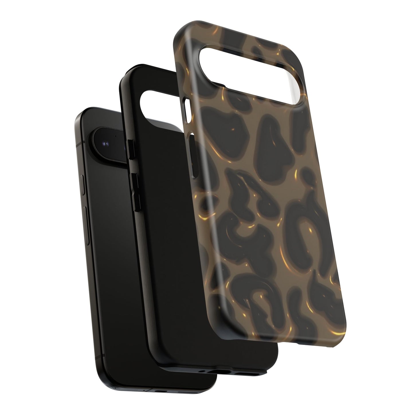 Leopard Gloss Tough Phone Case — Durable Protective iPhone Cover with Glossy Brown Animal Print