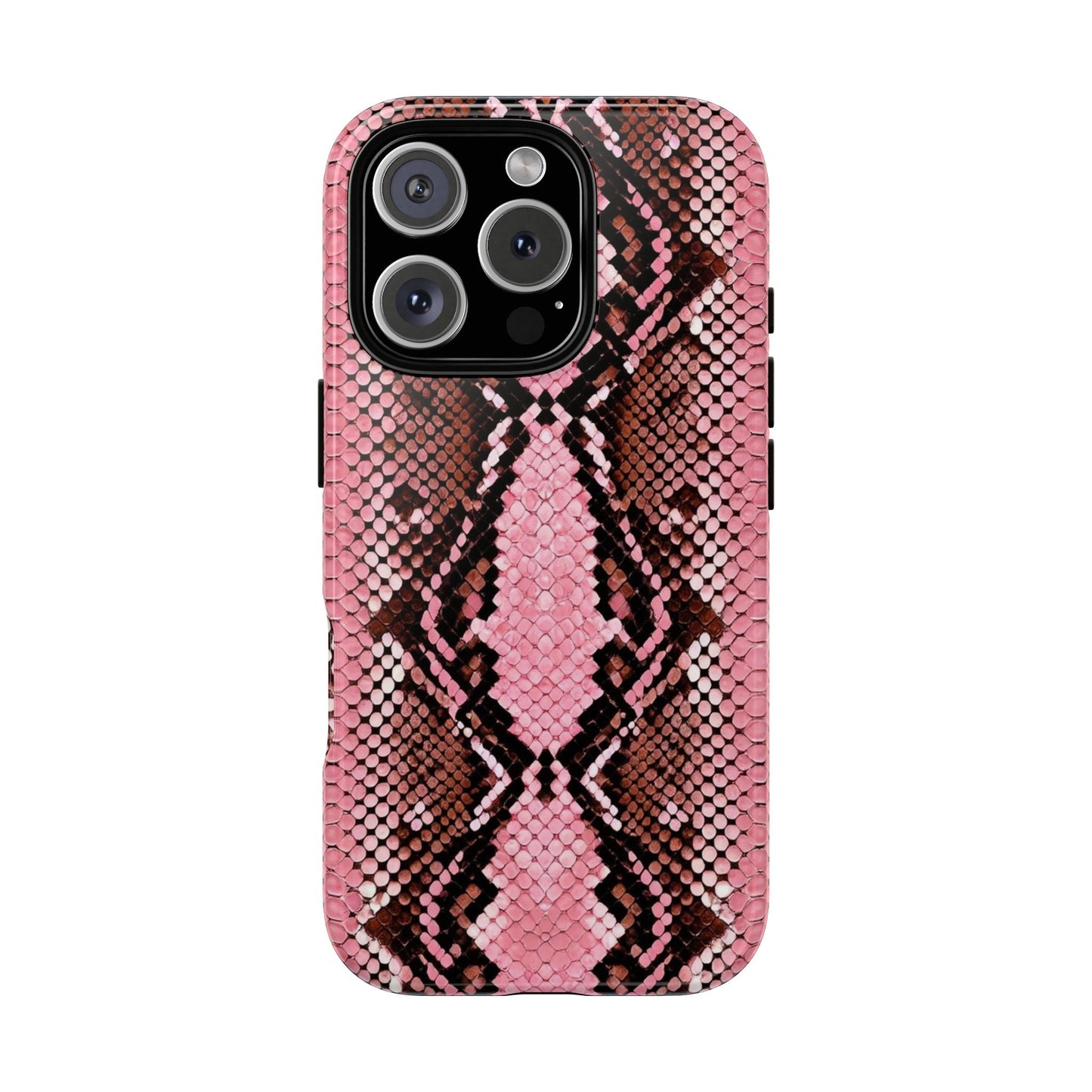 Pink Snake Skin Tough Phone Case — Protective Stylish iPhone Cover