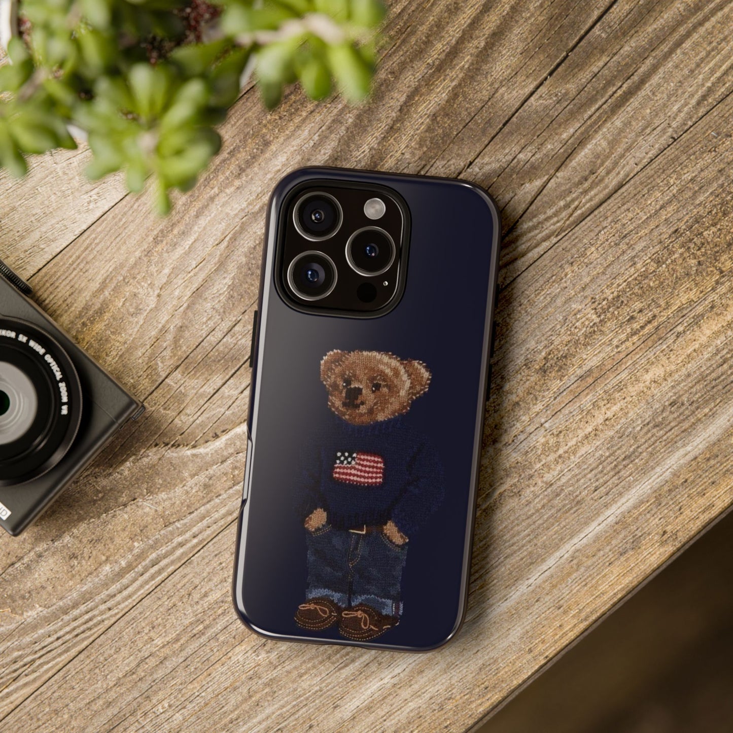 Patriotic Polo Bear Phone Case — Navy Protective Tough Case