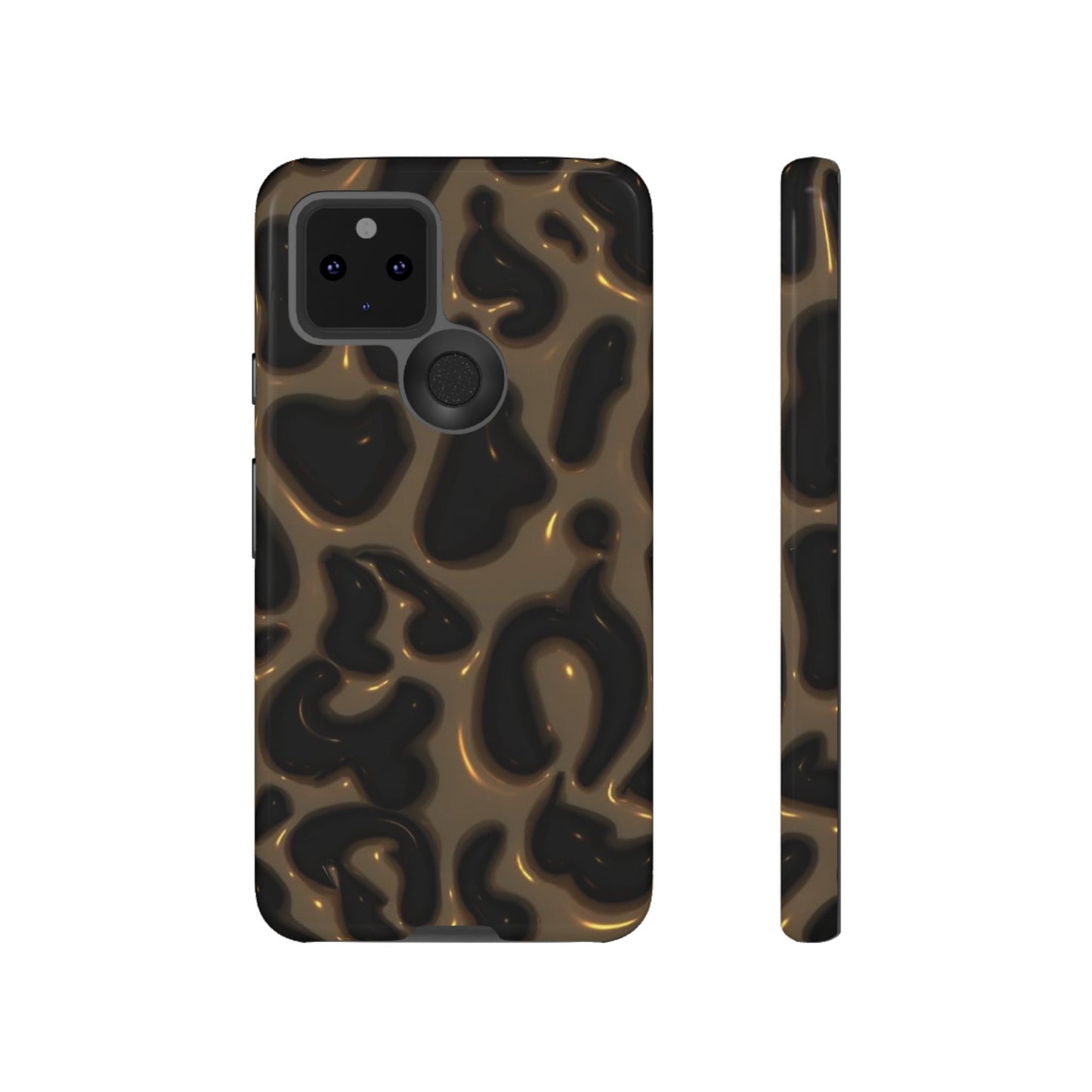 Leopard Gloss Tough Phone Case — Durable Protective iPhone Cover with Glossy Brown Animal Print