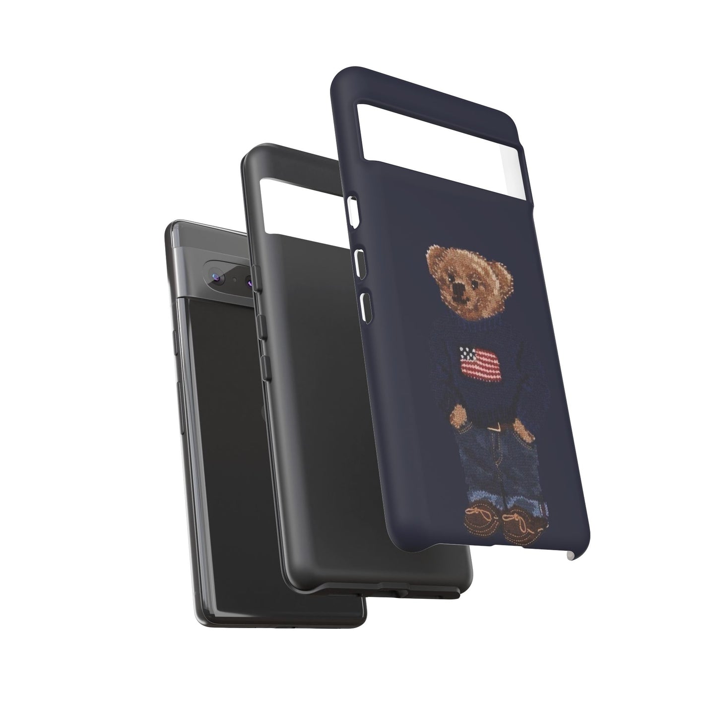 Patriotic Polo Bear Phone Case — Navy Protective Tough Case