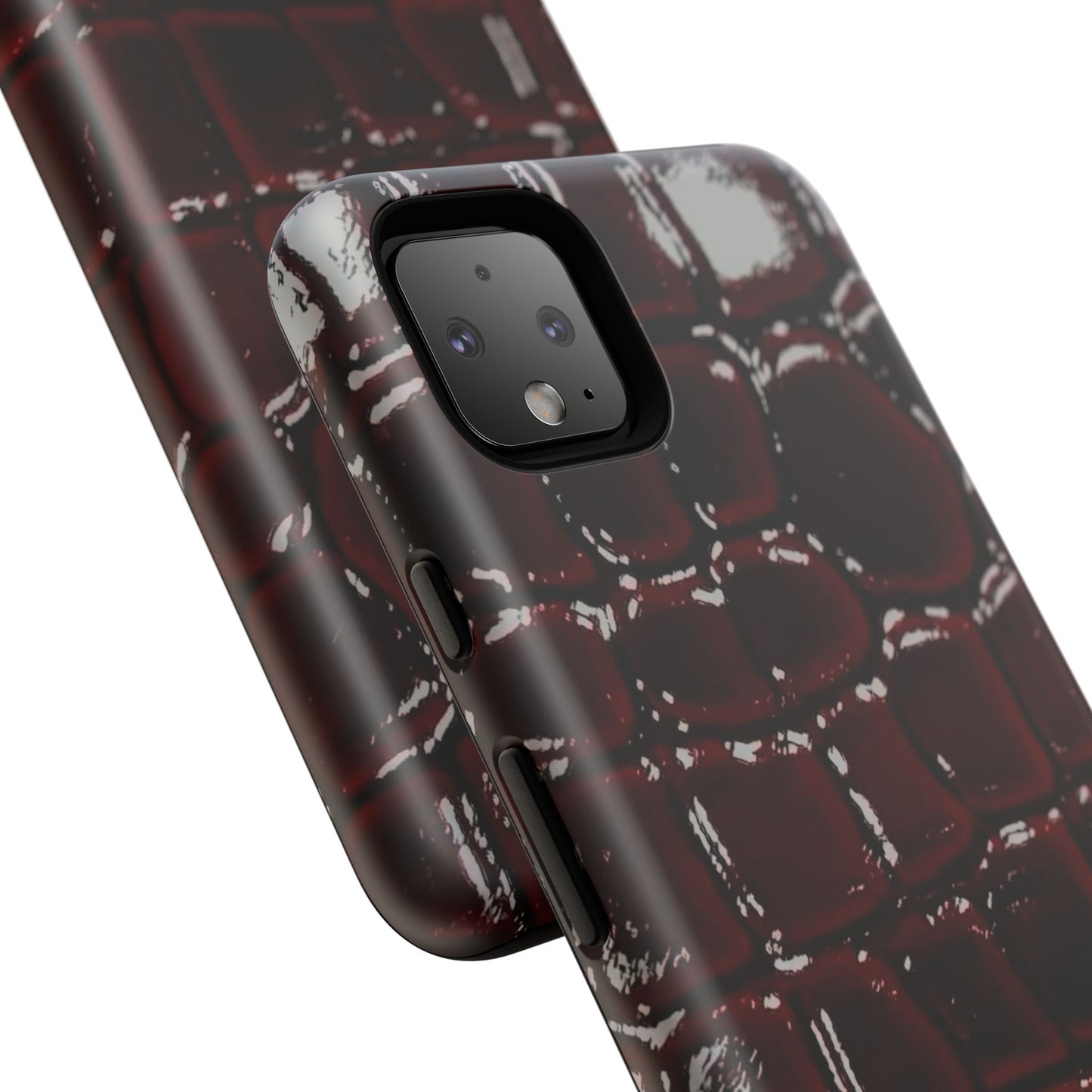 Croc Embossed Burgundy Tough Phone Case
