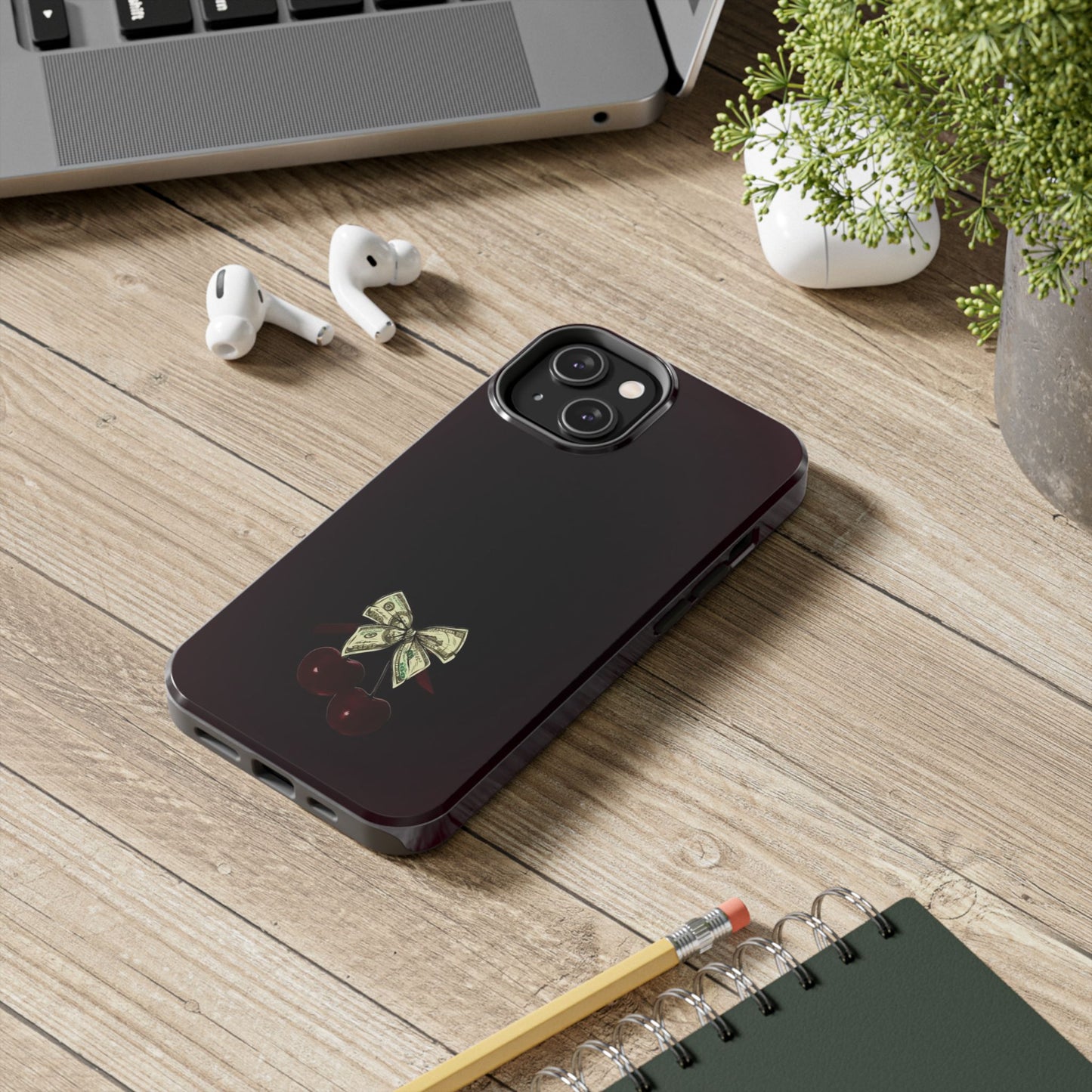 Cherry Bow Tough Phone Case - Stylish & Durable Protection