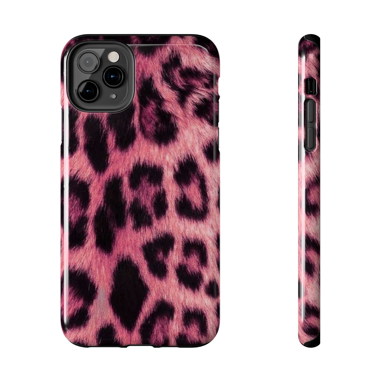 Pink Leopard Print Tough Phone Case - Stylish & Durable Protection
