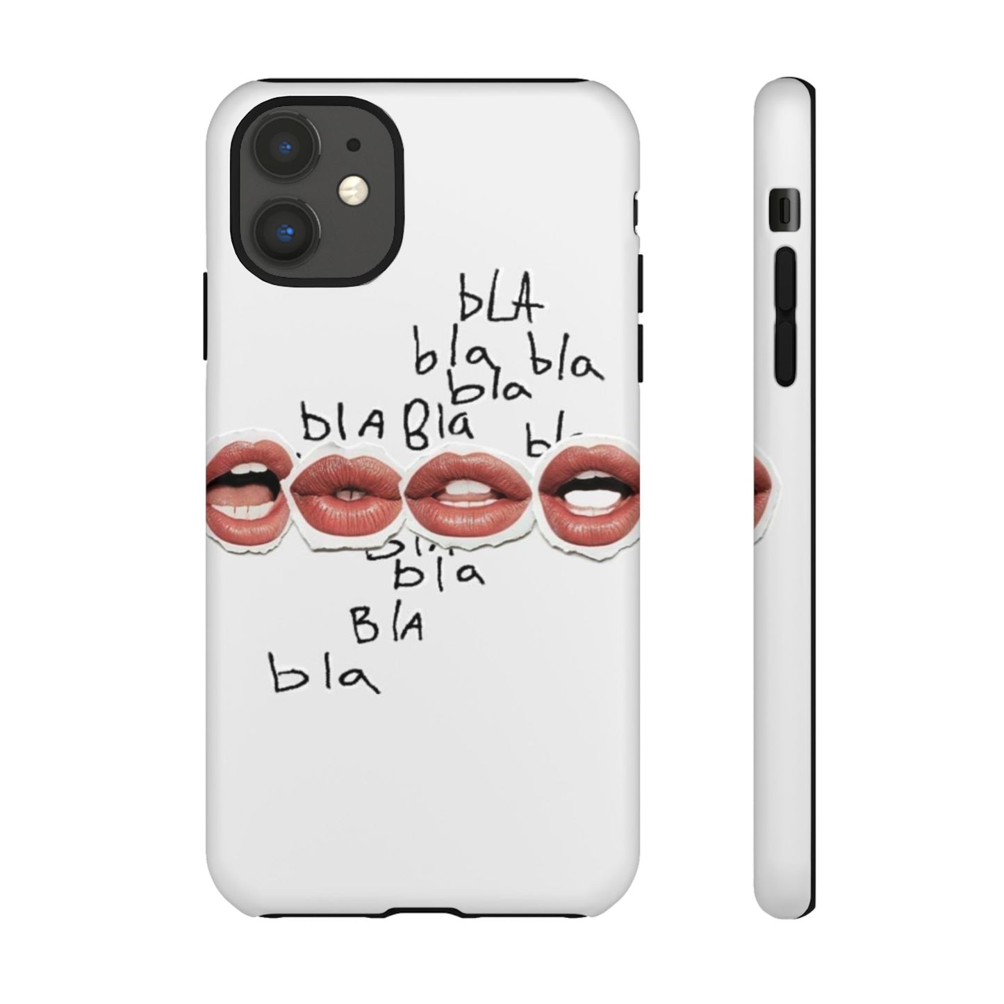 Playful Phone Case with Lips Design - Tough Cases