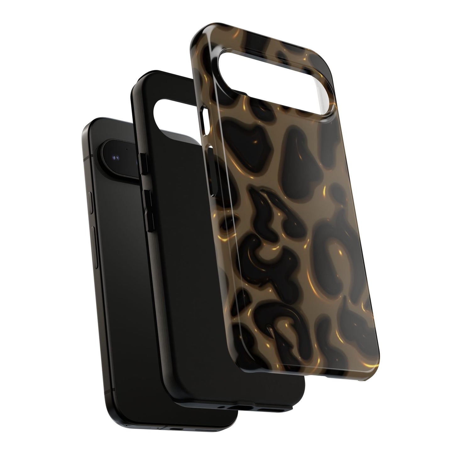 Leopard Gloss Tough Phone Case — Durable Protective iPhone Cover with Glossy Brown Animal Print