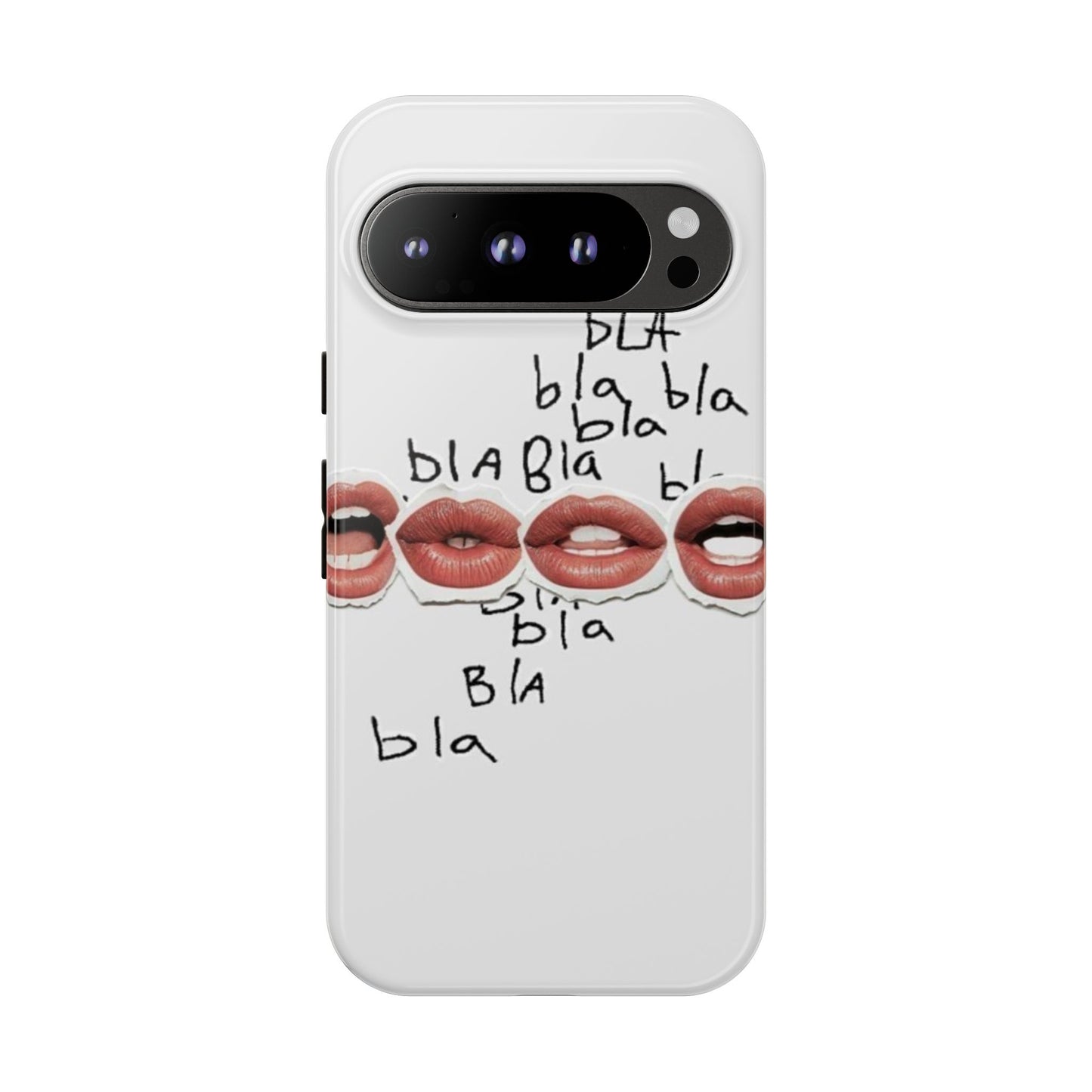 Playful Phone Case with Lips Design - Tough Cases