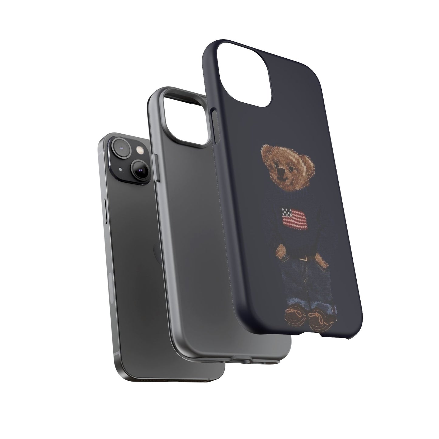 Patriotic Polo Bear Phone Case — Navy Protective Tough Case