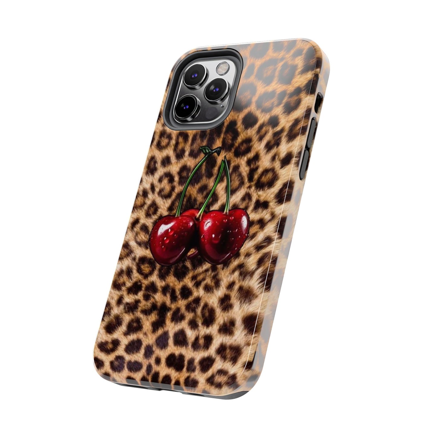 Wild Cherry Leopard Tough Phone Case - Stylish and Durable Protection