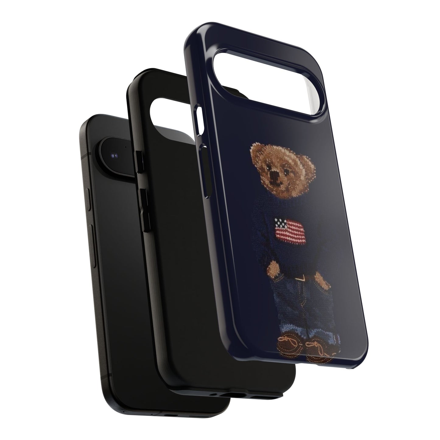 Patriotic Polo Bear Phone Case — Navy Protective Tough Case