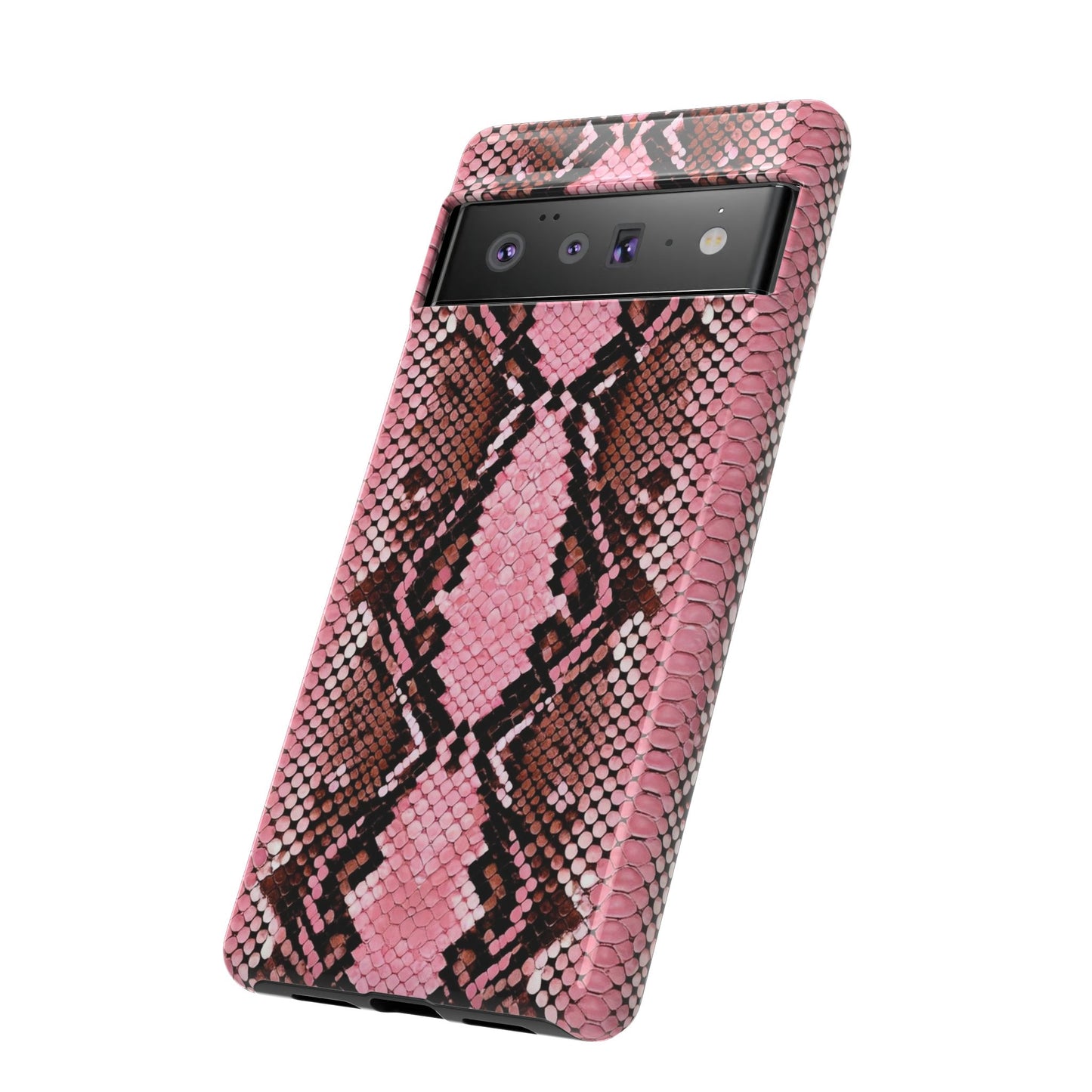 Pink Snake Skin Tough Phone Case — Protective Stylish iPhone Cover