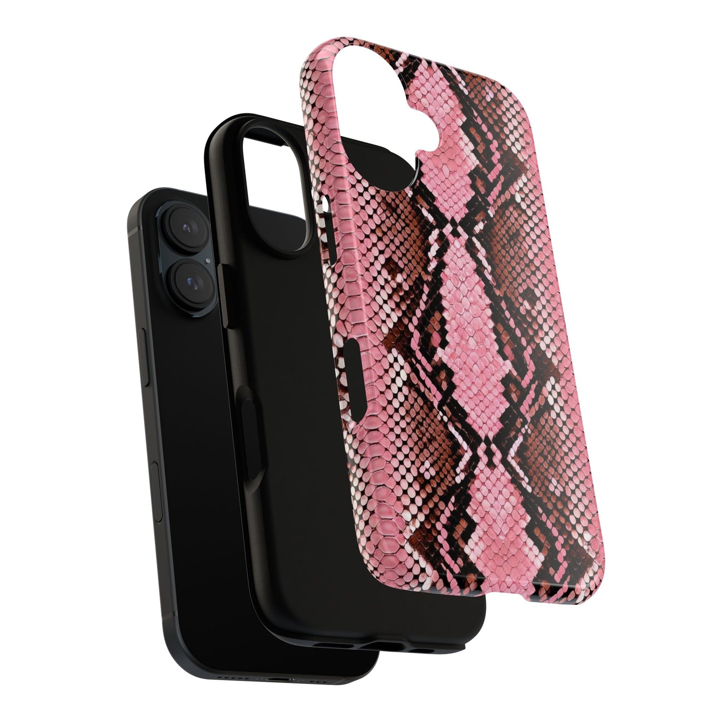 Pink Snake Skin Tough Phone Case — Protective Stylish iPhone Cover
