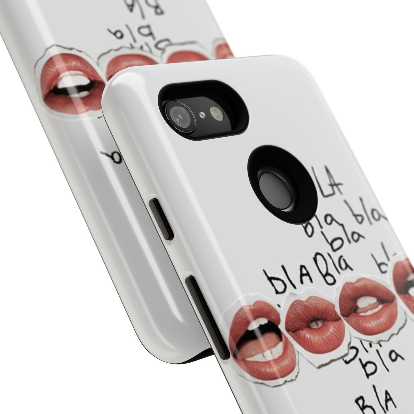 Playful Phone Case with Lips Design - Tough Cases