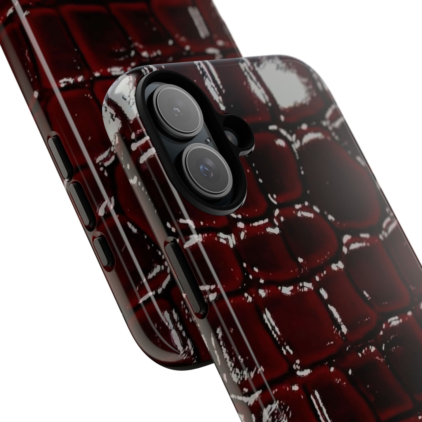 Croc Embossed Burgundy Tough Phone Case