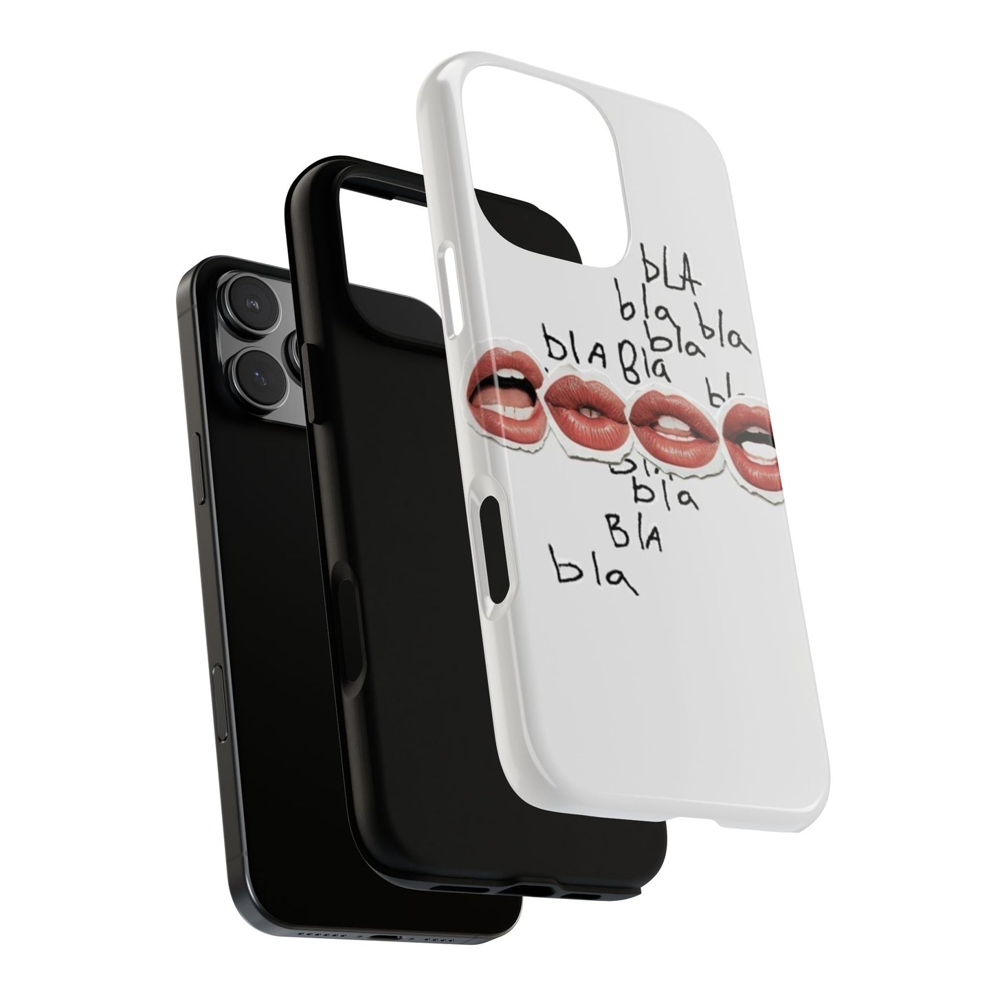 Playful Phone Case with Lips Design - Tough Cases
