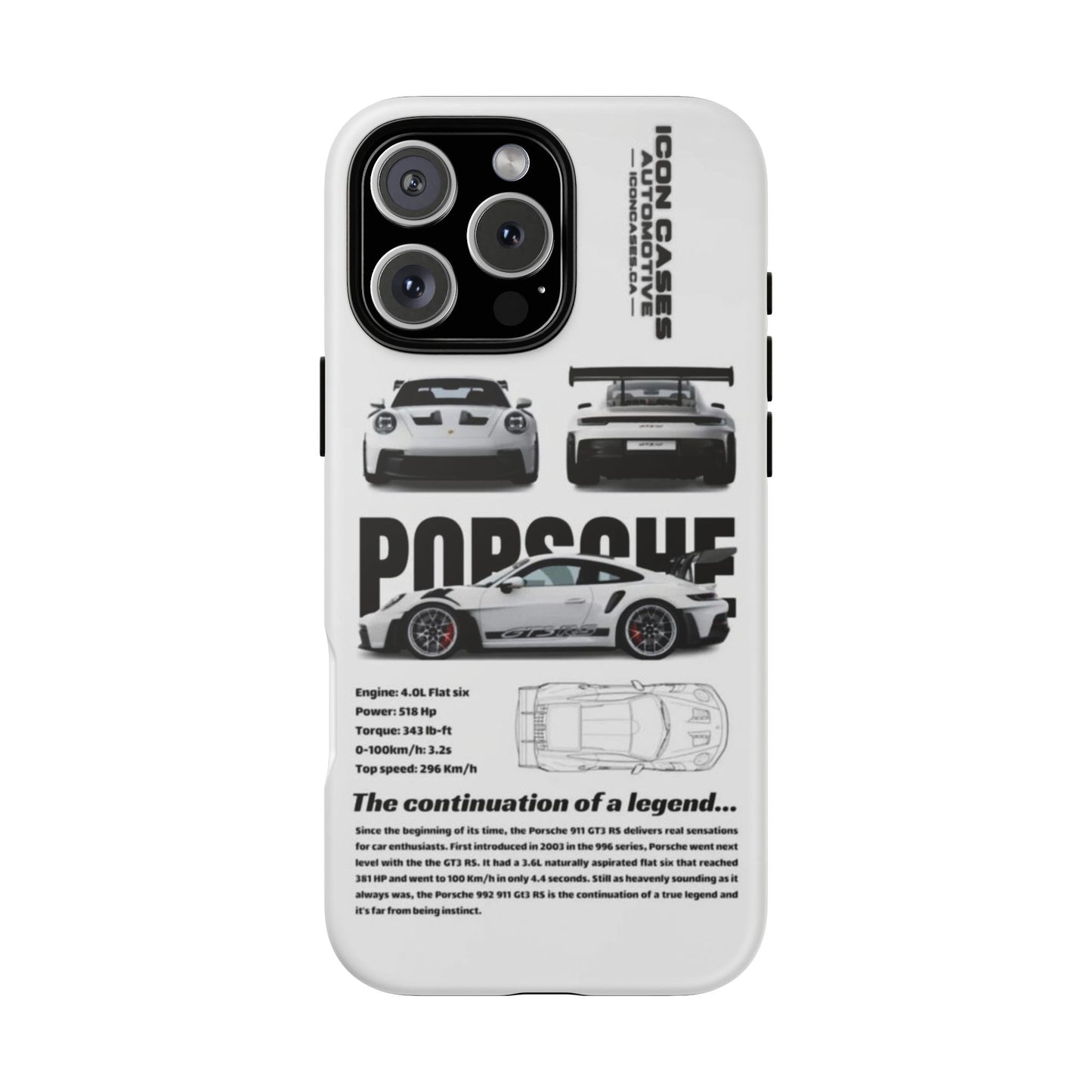 Porsche Phone Case, Tough Car Lover's Gift, Racing Enthusiast Accessory, Durable Auto Merchandise, Birthday Gift for Him