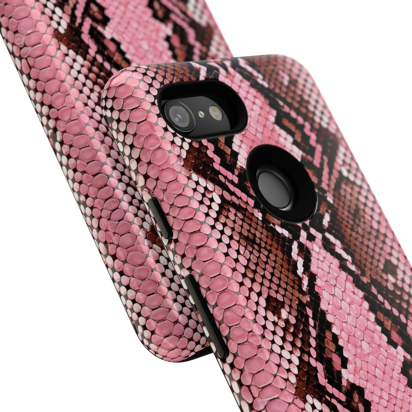 Pink Snake Skin Tough Phone Case — Protective Stylish iPhone Cover