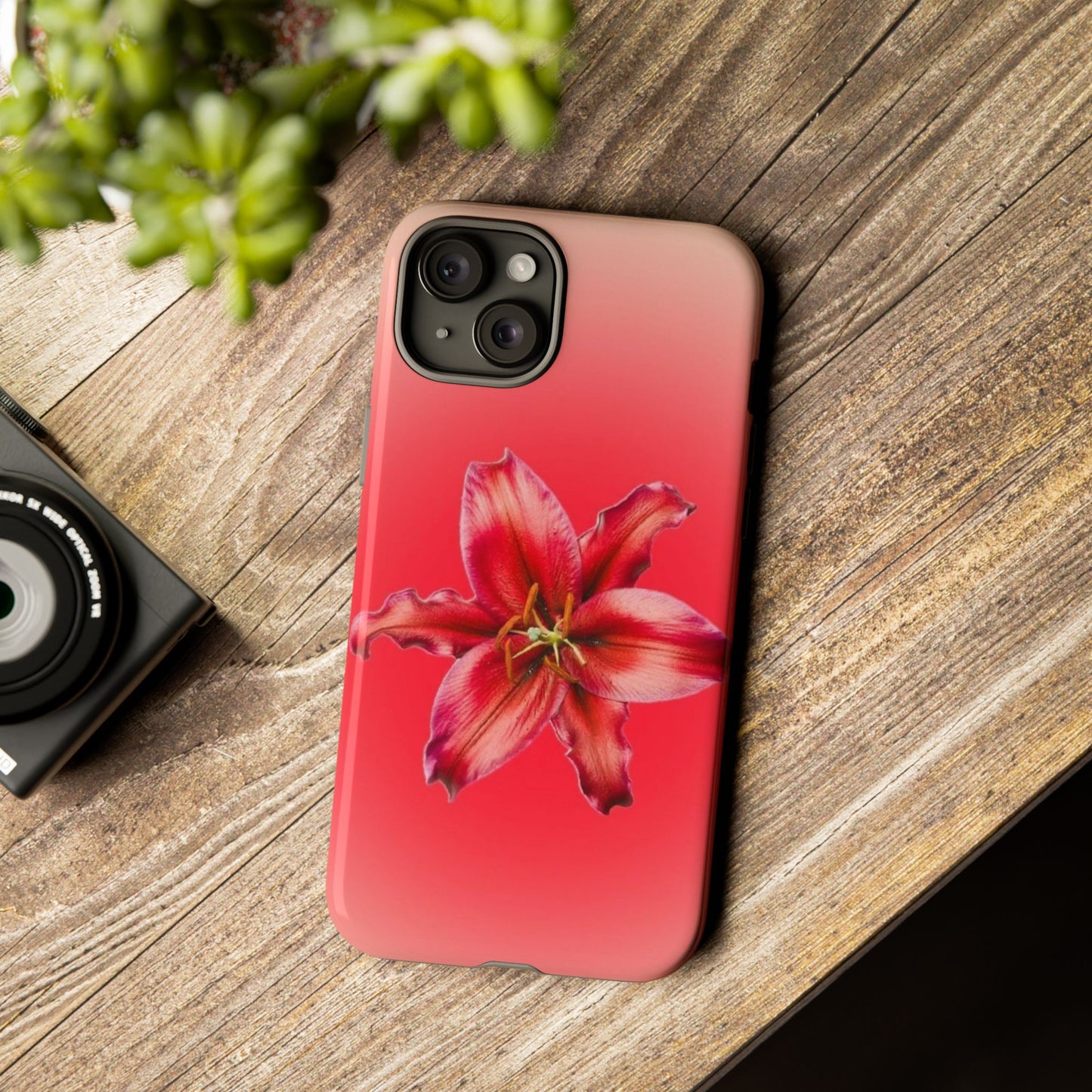Phone Case - Vibrant Red Lily Glossy & Matte Tough Case